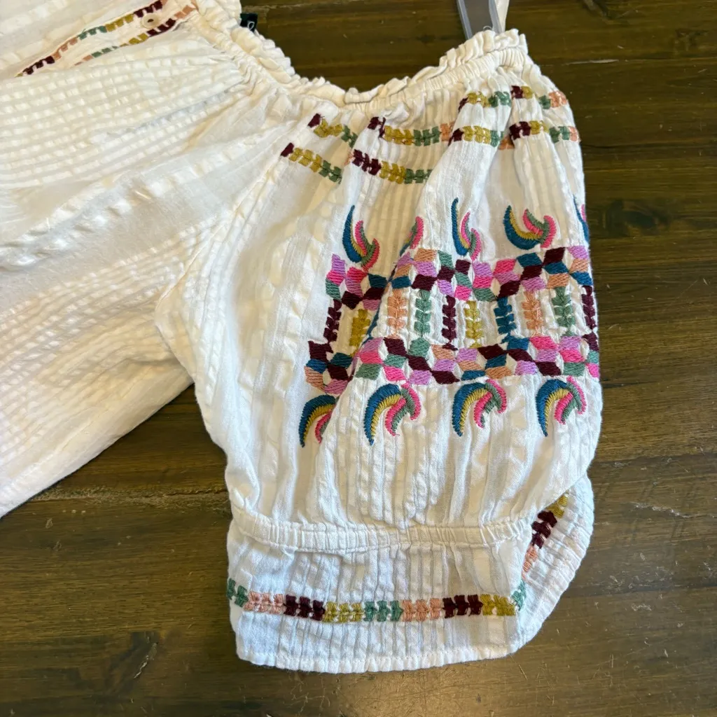 Anthropologie Akemi + Kin Pajaro Embroidered Top 12 Milkmaid Prairie Cottage - Image 5