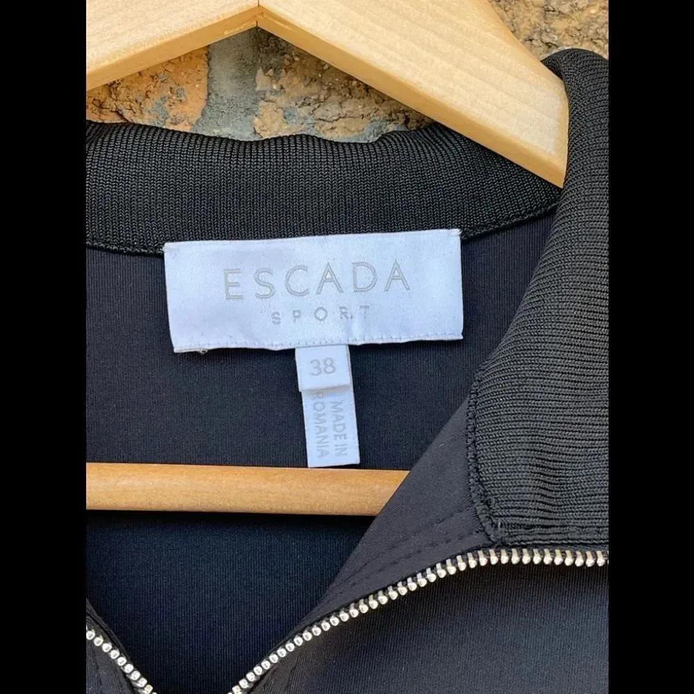 ESCADA SPORT LACE SHEER SLEEVE JACKET 38 Black Size 8 - Image 3