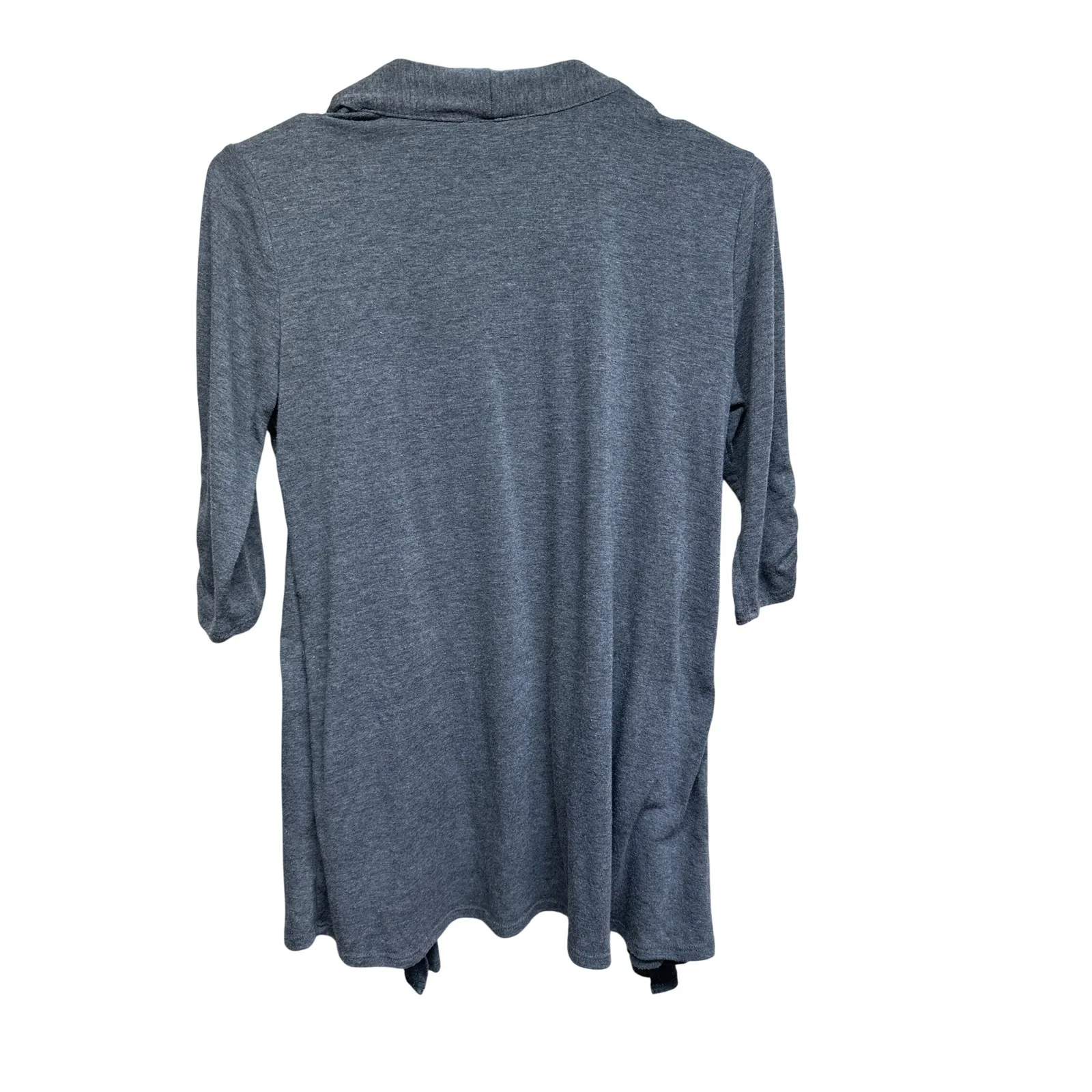 IZ Byer Women's Grey Black Cardigan Tank Top Set 3/4 Sleeve Ruched Size Small - Image 5