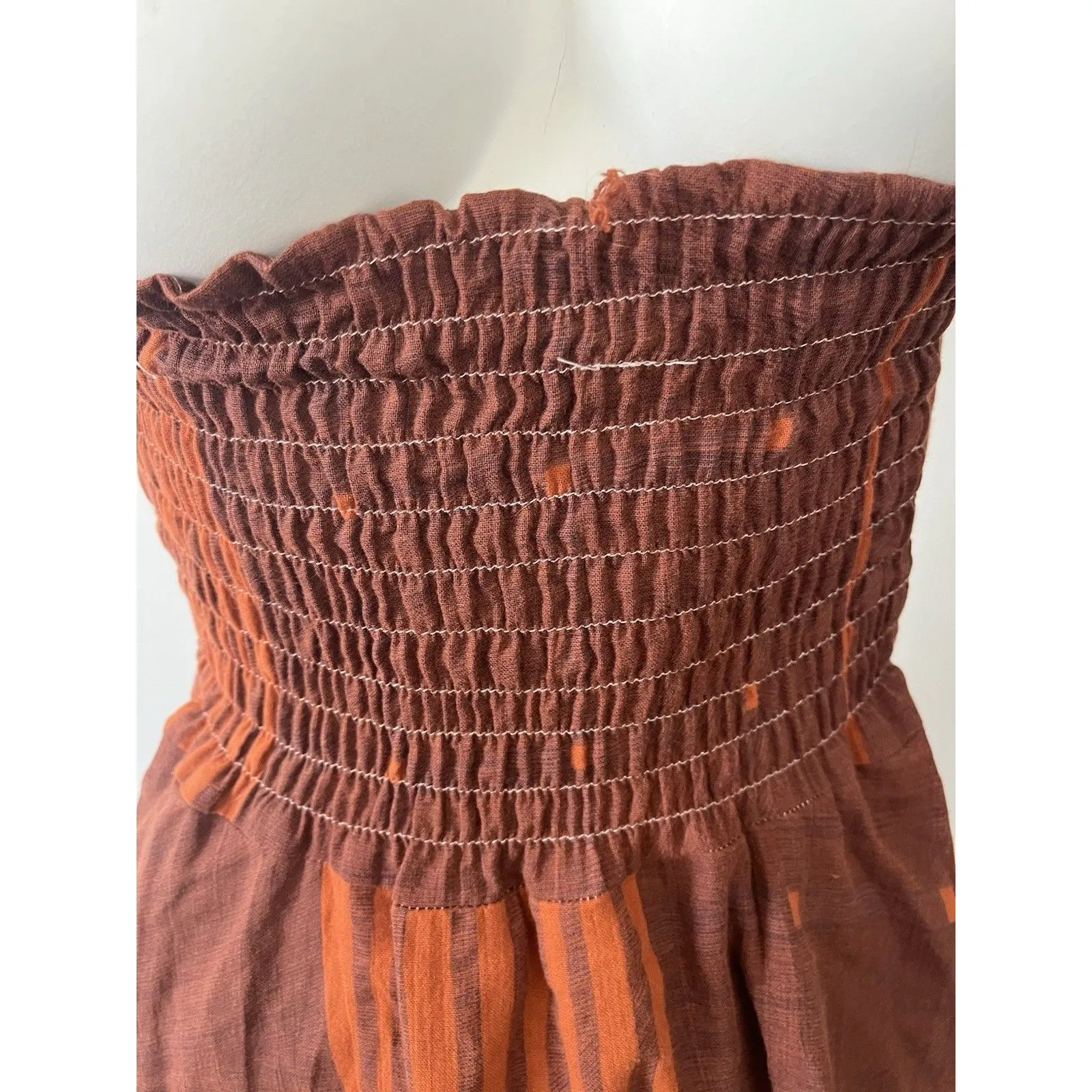 Womens Western Fairy Pinup Dress S Red Mod Halter Retro Rockabilly Ranch Boho - Image 4