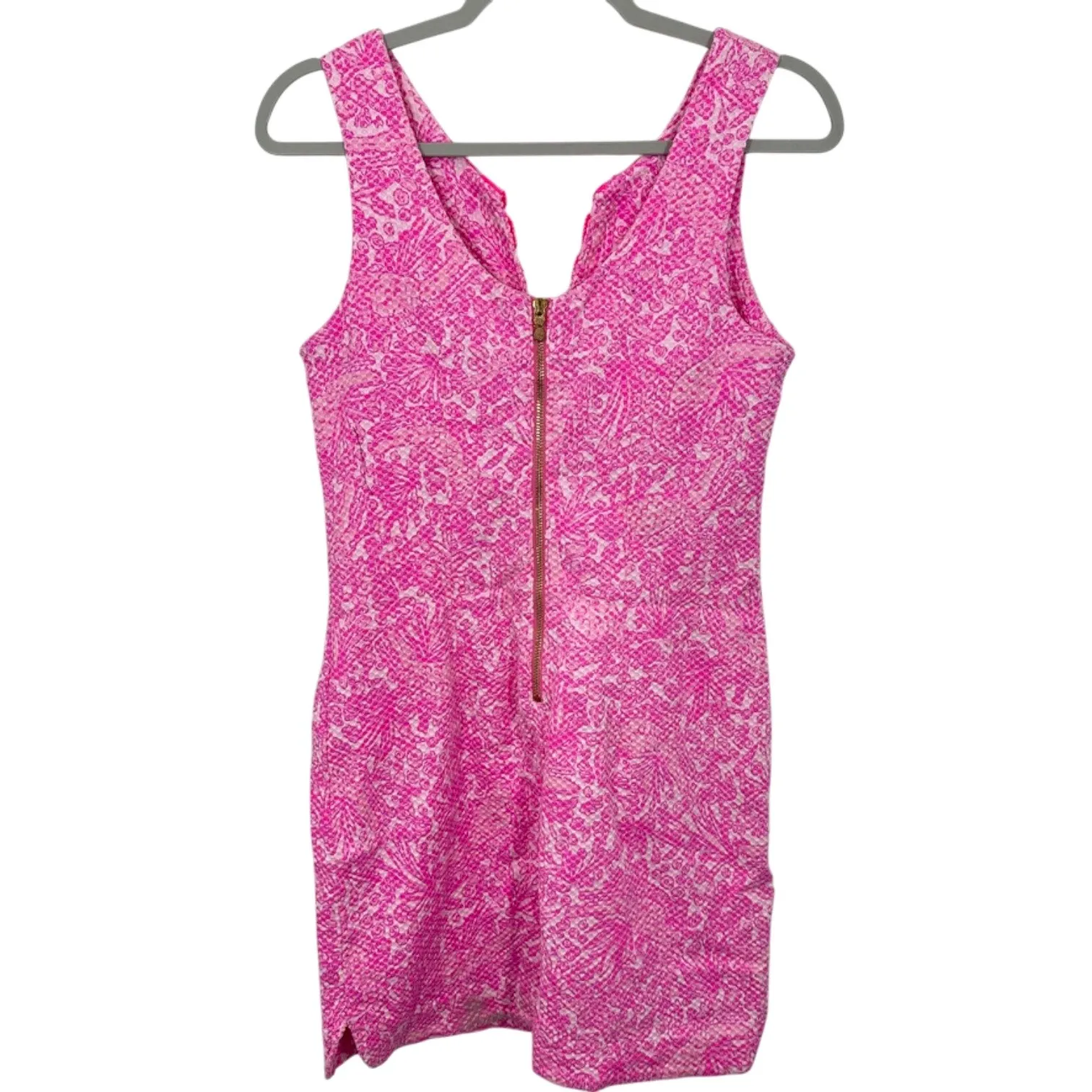 Lilly Pulitzer Target Collab Pink White Paisley Lace Trim V Neck Dress Size 6 - Image 2