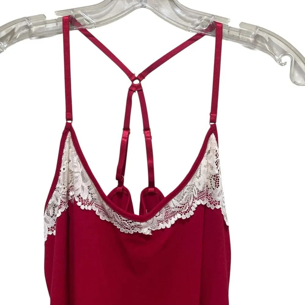 Flora Nikrooz Lace Trim Cami Pajama Top Apple Red Women’s Size Small NWT - Image 6