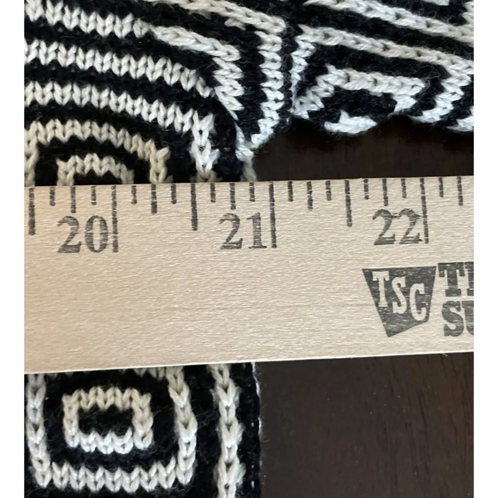 Vintage Womens Joan Leslie 1X Black Sequin Geometric Sweater Short Sleeve Career White - Image 3