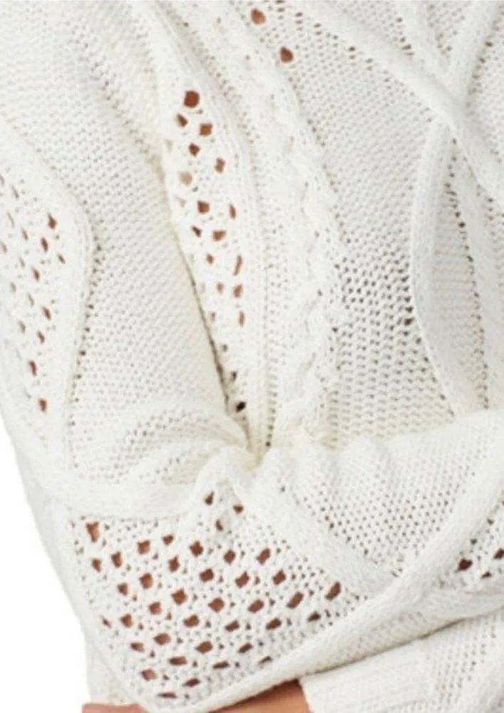 Rachel Roy Adrina Crewneck Pullover in Ivory, Size L New w/o Tag - Image 5