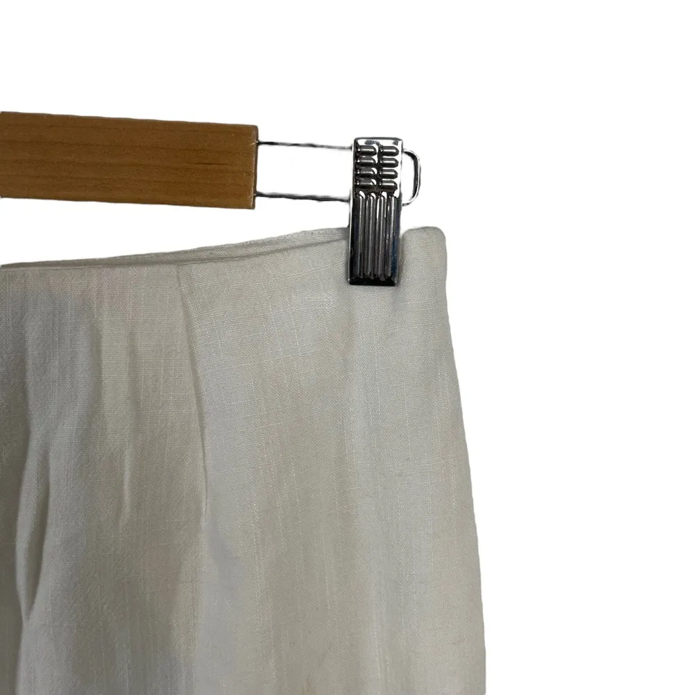 New Skylar + Madison Ruby and Jenna Linen Ivory Mini Button Front Skirt Small - Image 4