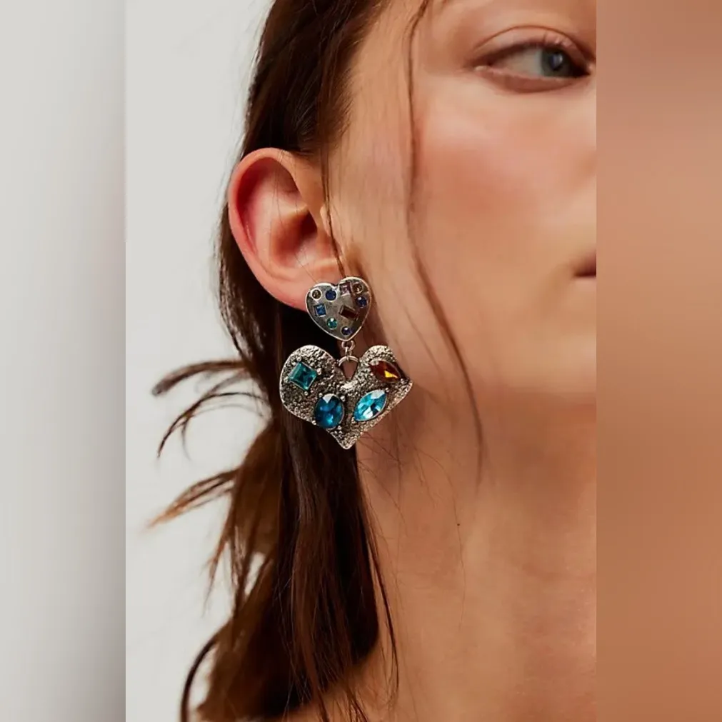 NWT FREE PEOPLE My Everything Dangles - Brass Amethyst - Image 5