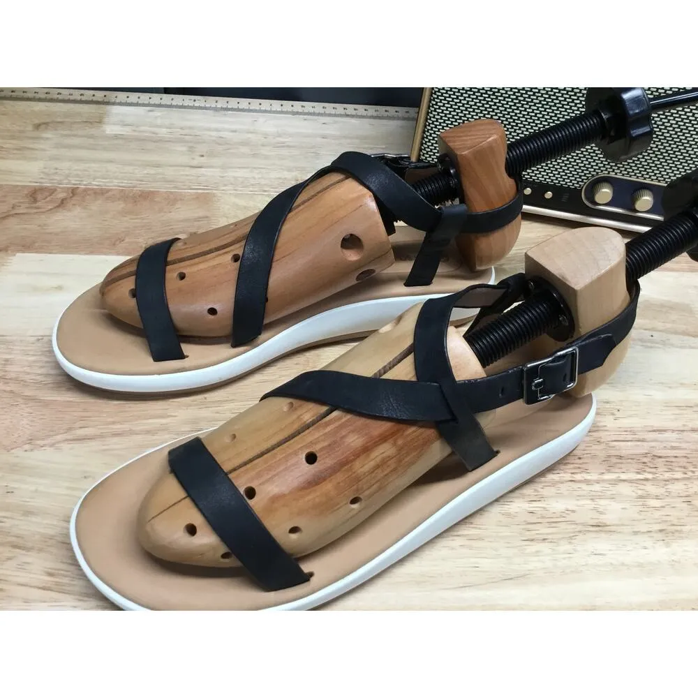 Corso Como Slingback Wedge Sandals Women's 9.5 Black Leather Buckle Comfort - Image 5