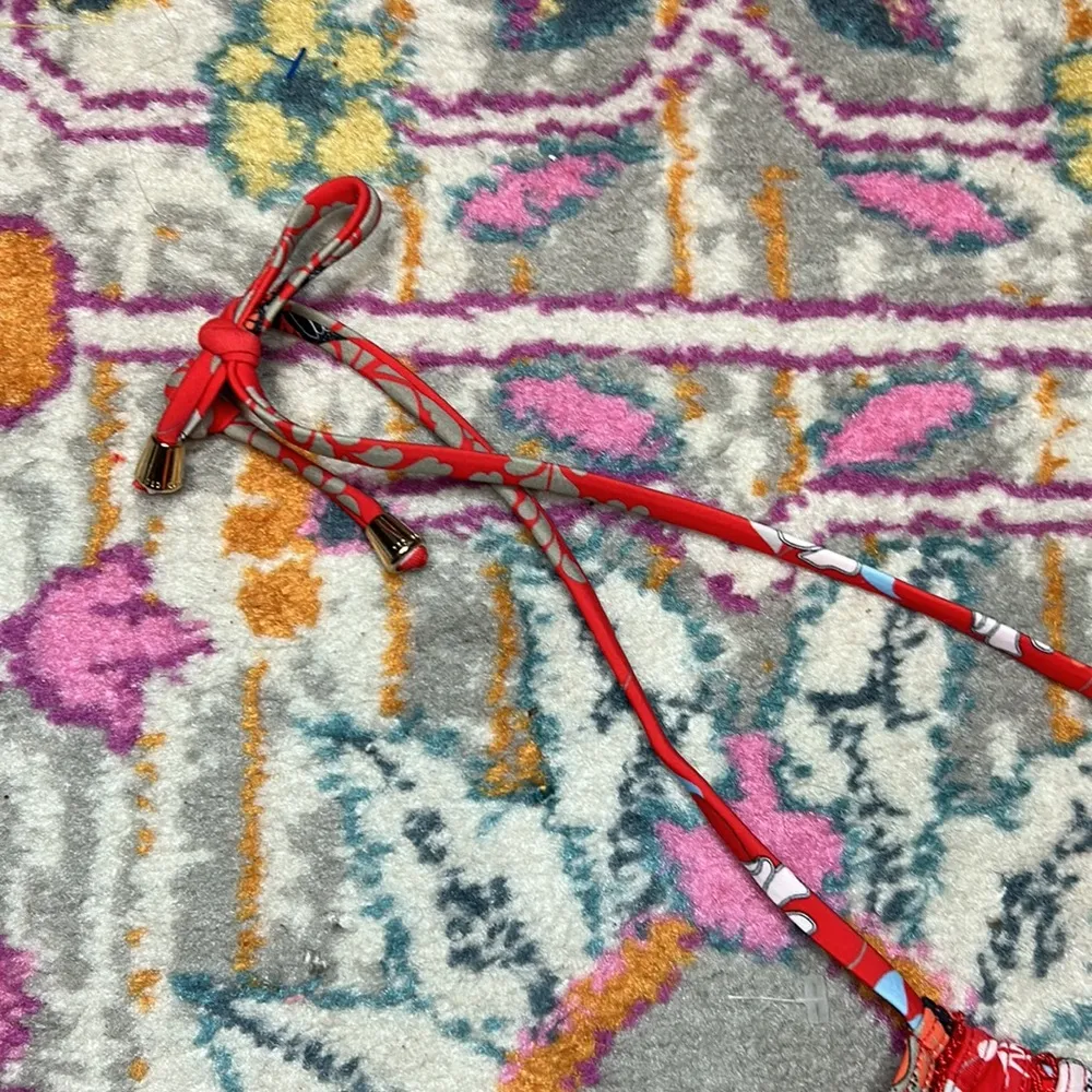 Ted Baker Red Kyoto Floral Butterfly Print One-piece Halter Open Back Swimsuit - Image 8