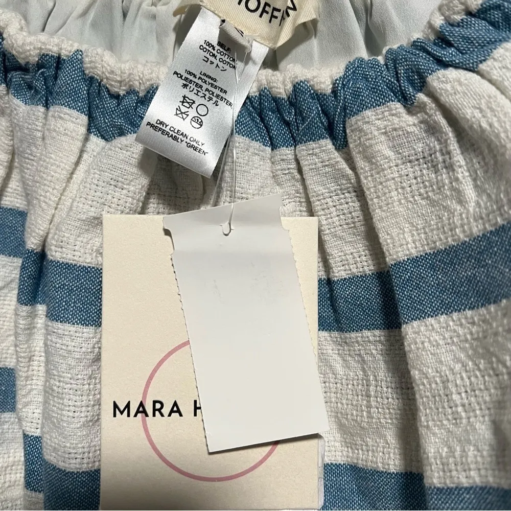 Mara Hoffman x Revolve Off Shoulder Ruffle Set in 
Novelty Stripe, New with Tags - Image 8