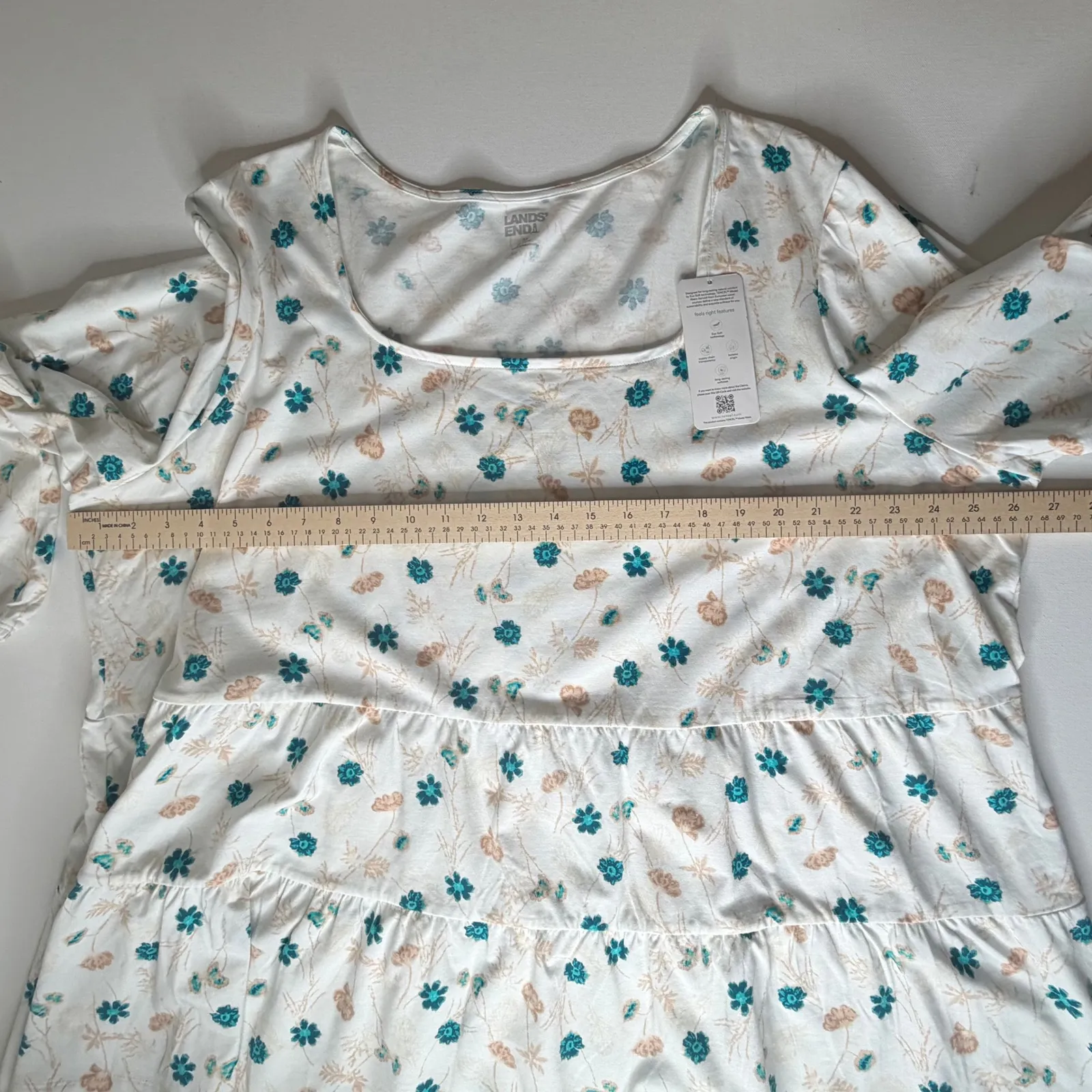 NWT Lands End Floral Tiered Top Size 3X Lightweight Peplum Cottage Boho Comfy - Image 11