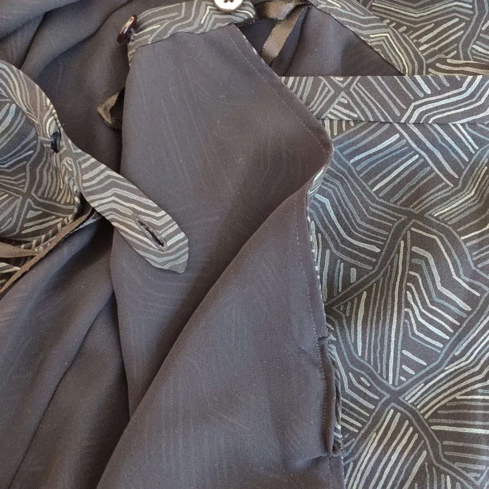 Vintage 90's Geometric Print Silk Maxi Wrap Skirt - Image 13