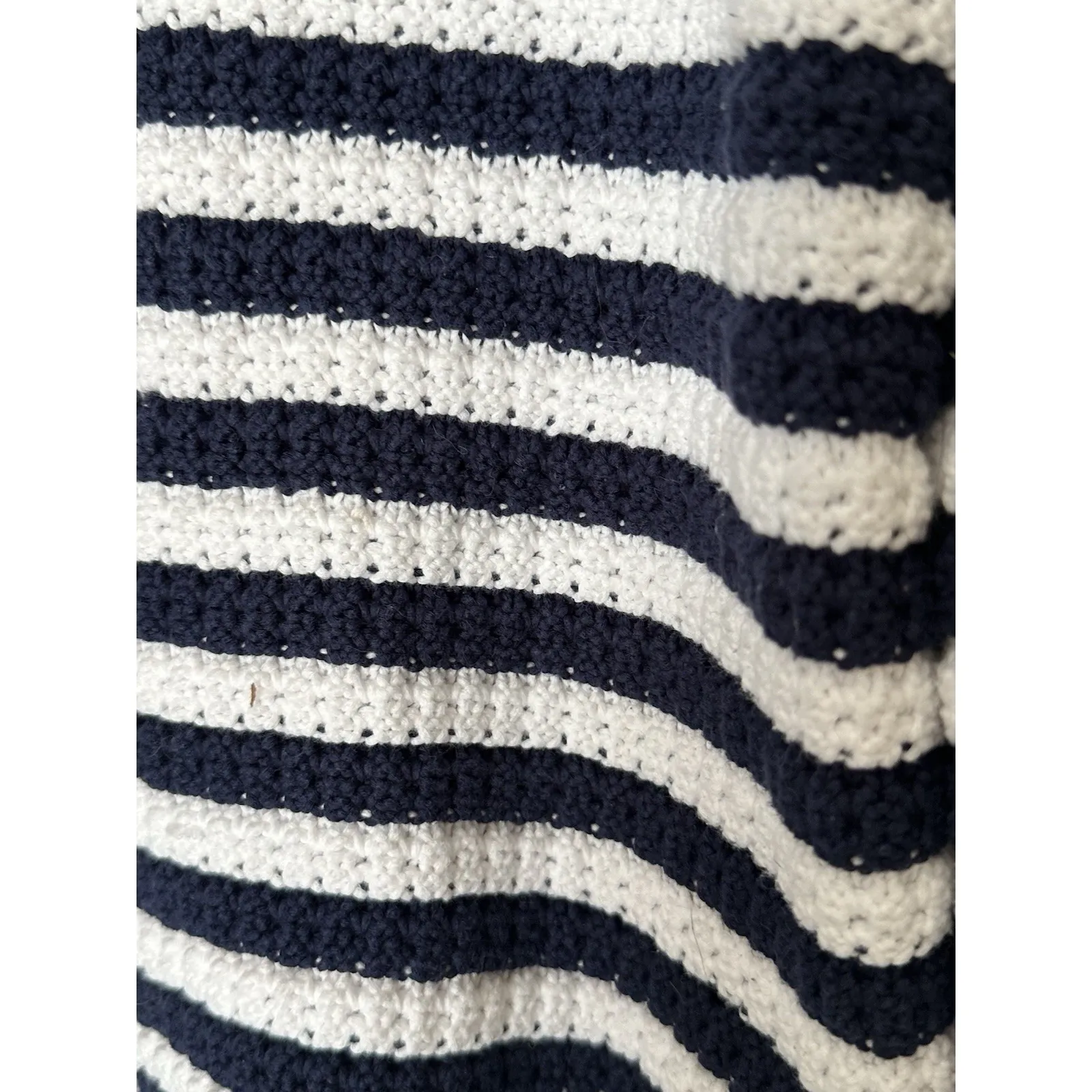 J Crew Womens XL Black White Striped V Neck Sweater Classic Preppy Comfort - Image 3