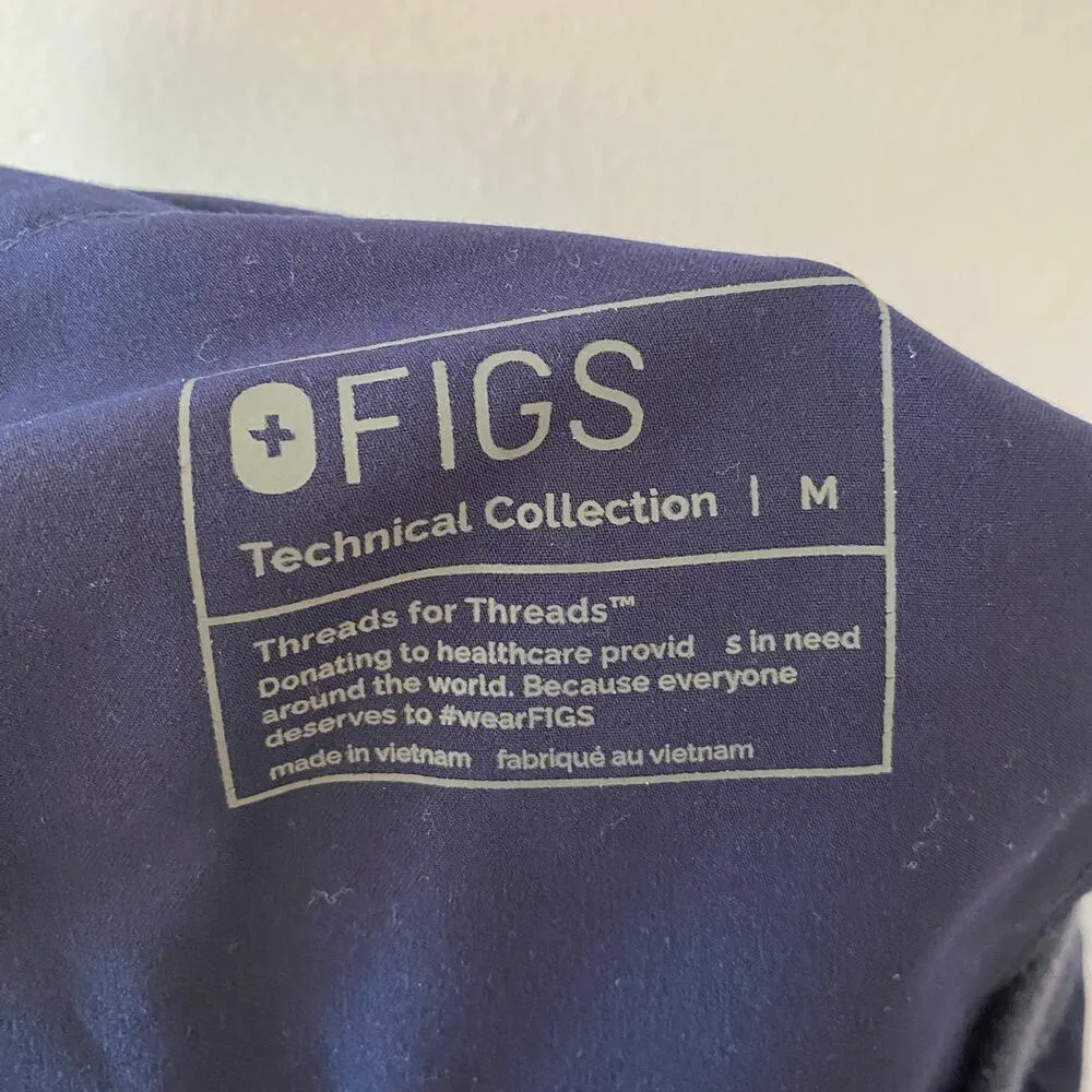 FIGS Women's size Medium Navy Blue Cargo Straight Leg Scrub Pants - Image 2