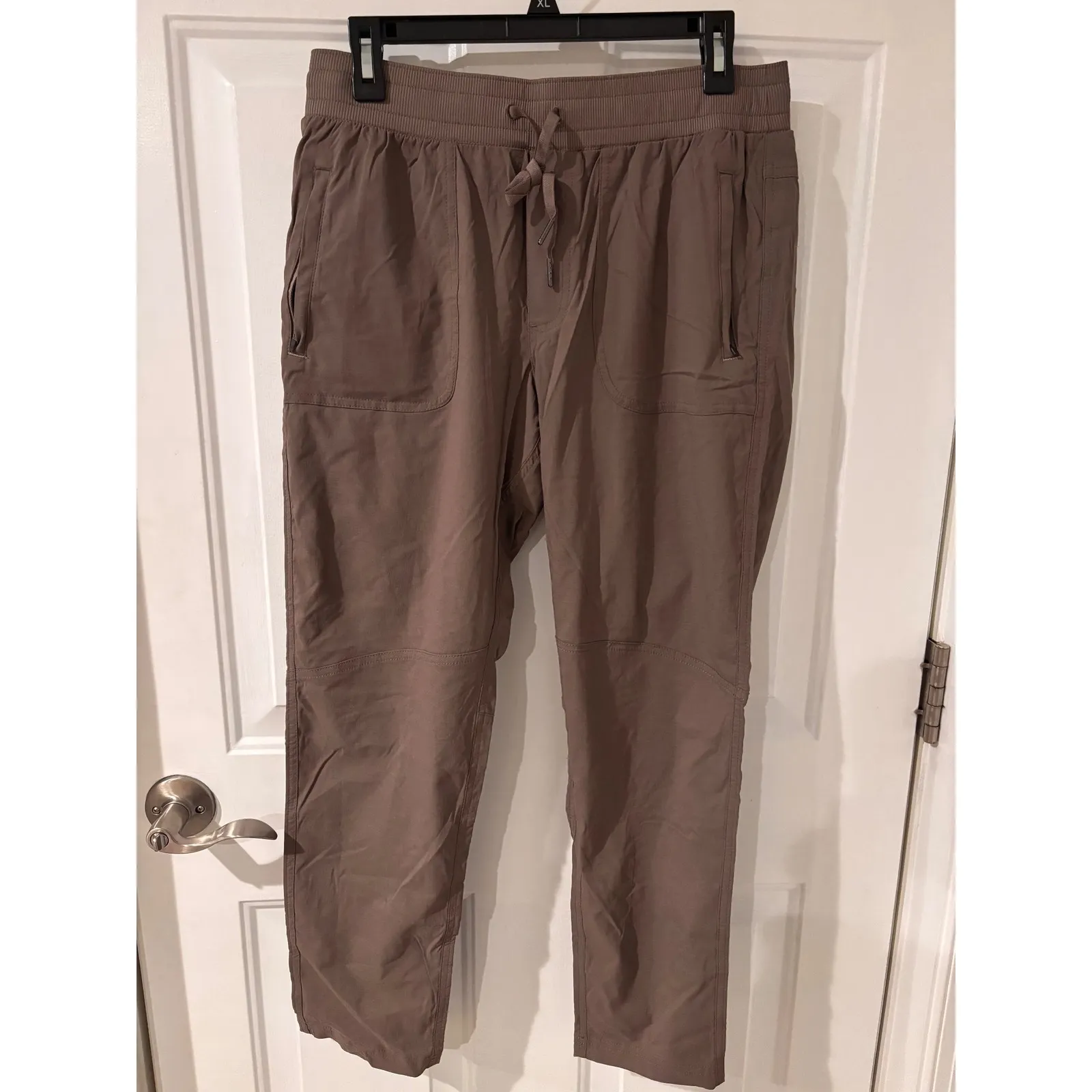 LLBean Vista Camp Pants Slim Fit Women Med Toasted Alm Cargo Drawstring Pockets Brown - Image 2