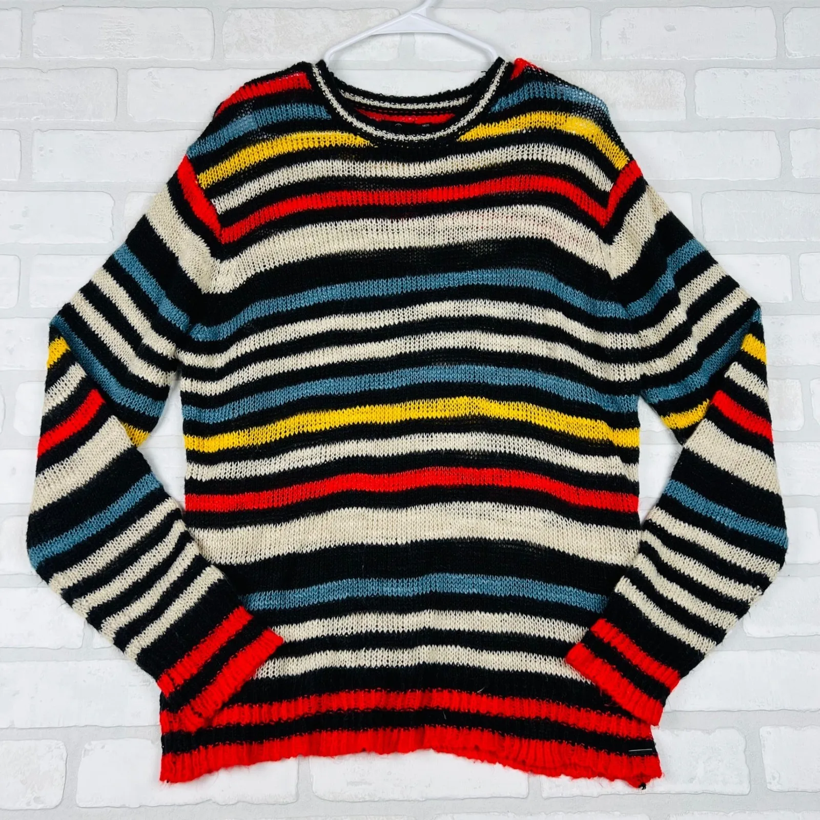 Volcom Bowrain Sweater - Multi Crew Neck Long Sleeve Women's Medium - Image 14