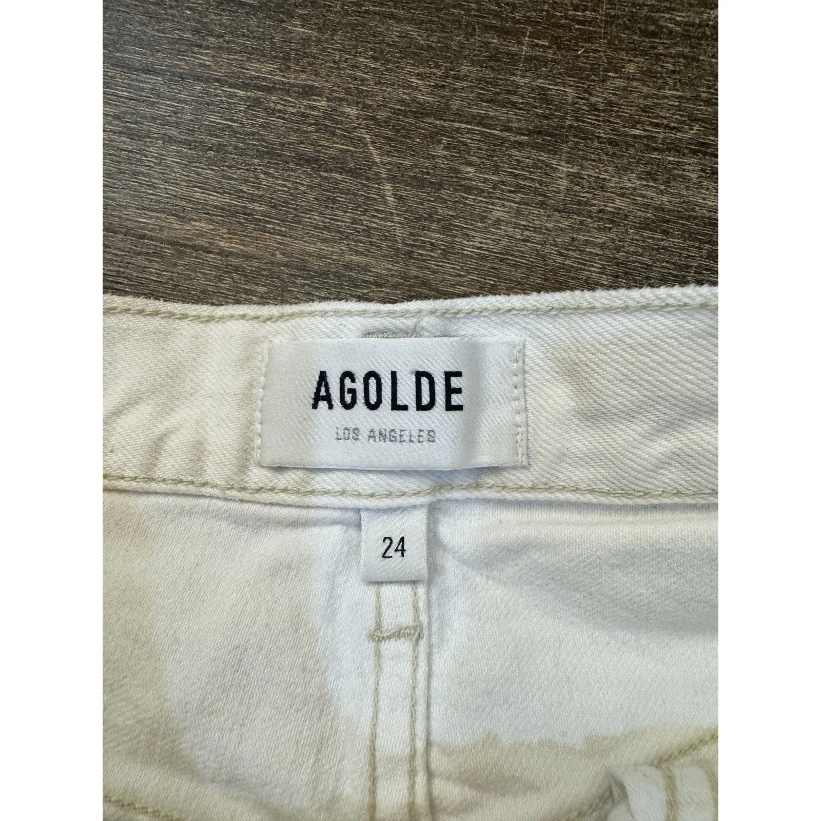 Agolde Parker Long Shorts Loose Fit Panna Organic Cotton Womens‎ Size 24 - Image 8