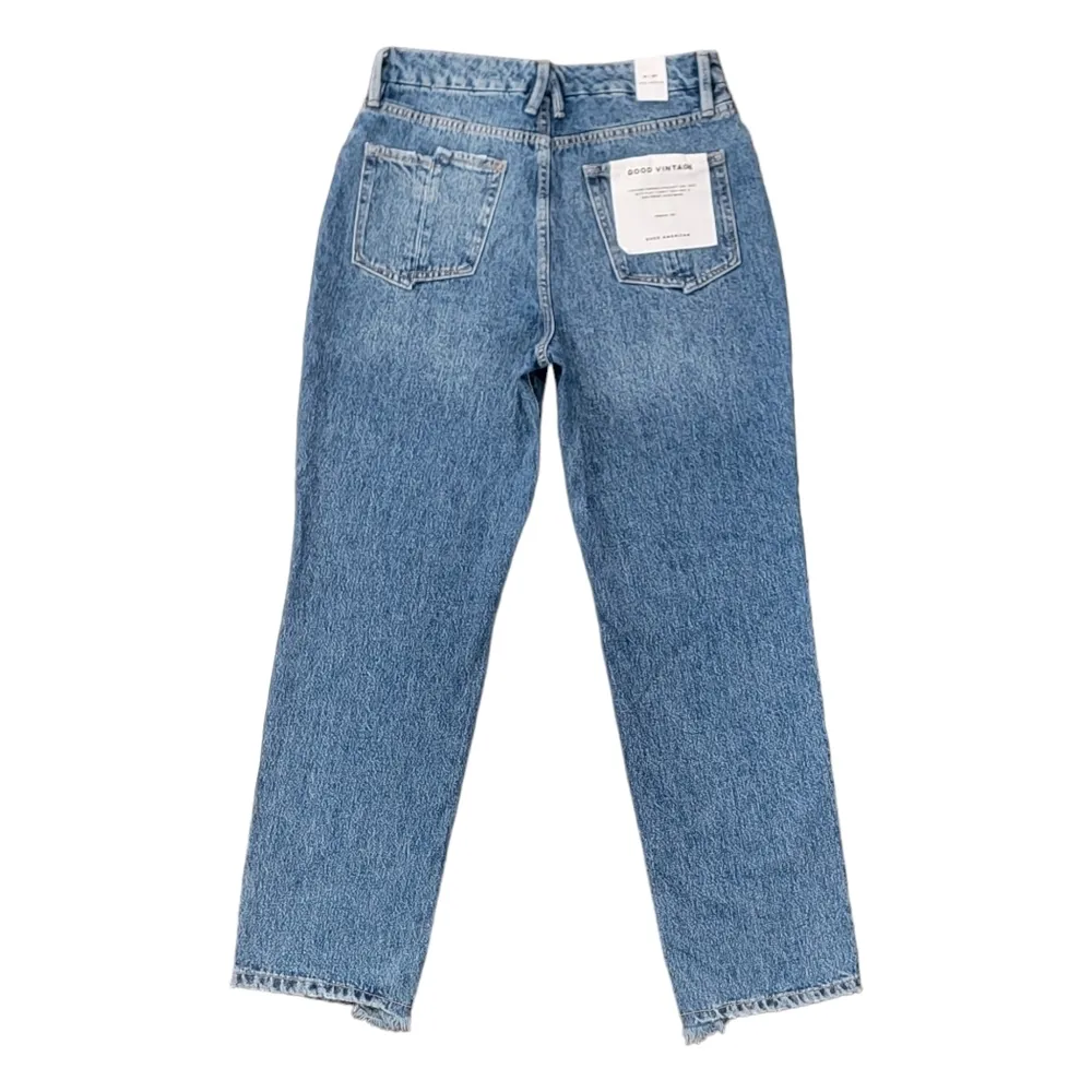 Good American Vintage Straight Leg Distressed Blue Jeans Womens Size 4/27 NWT - Image 8