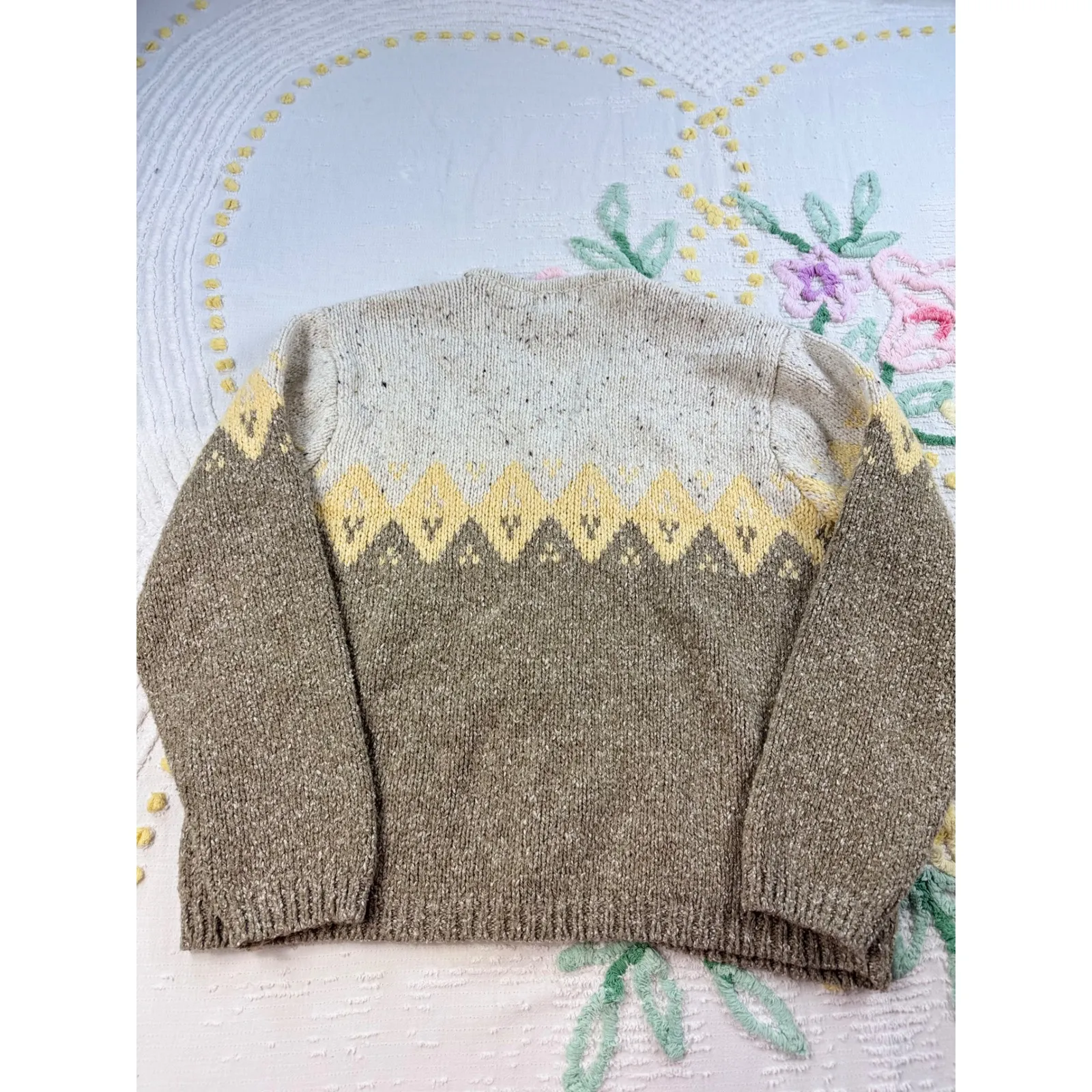 St Johns Bay Petite Large Cream Knit Full Zip Cardigan Sweater Women's - Image 8