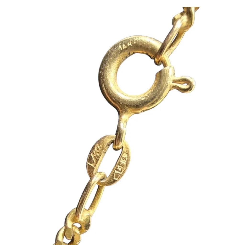 14K SOLID GOLD 'Figaro Link' Necklace Chain 4.4 Grams 16" Inches - Image 16