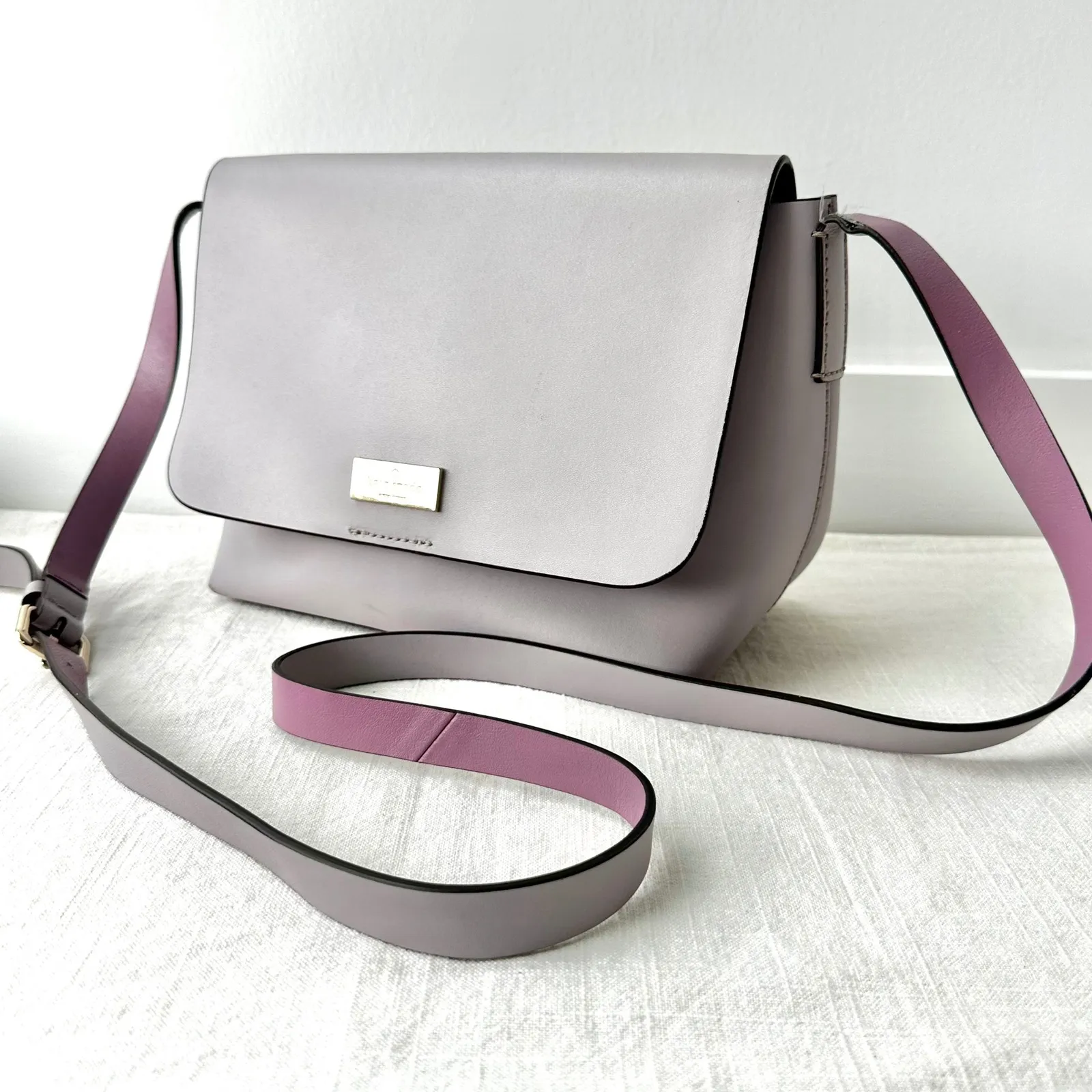 Kate Spade Putnam Drive Crossbody Bag‎ Lilac Purple Leather Flap Shoulder Bag - Image 2
