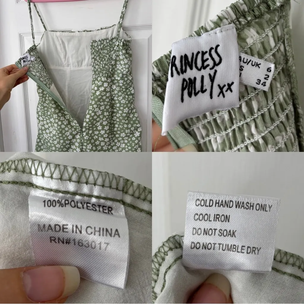 Princess Polly Tallie Mini Dress Green Floral - Image 4