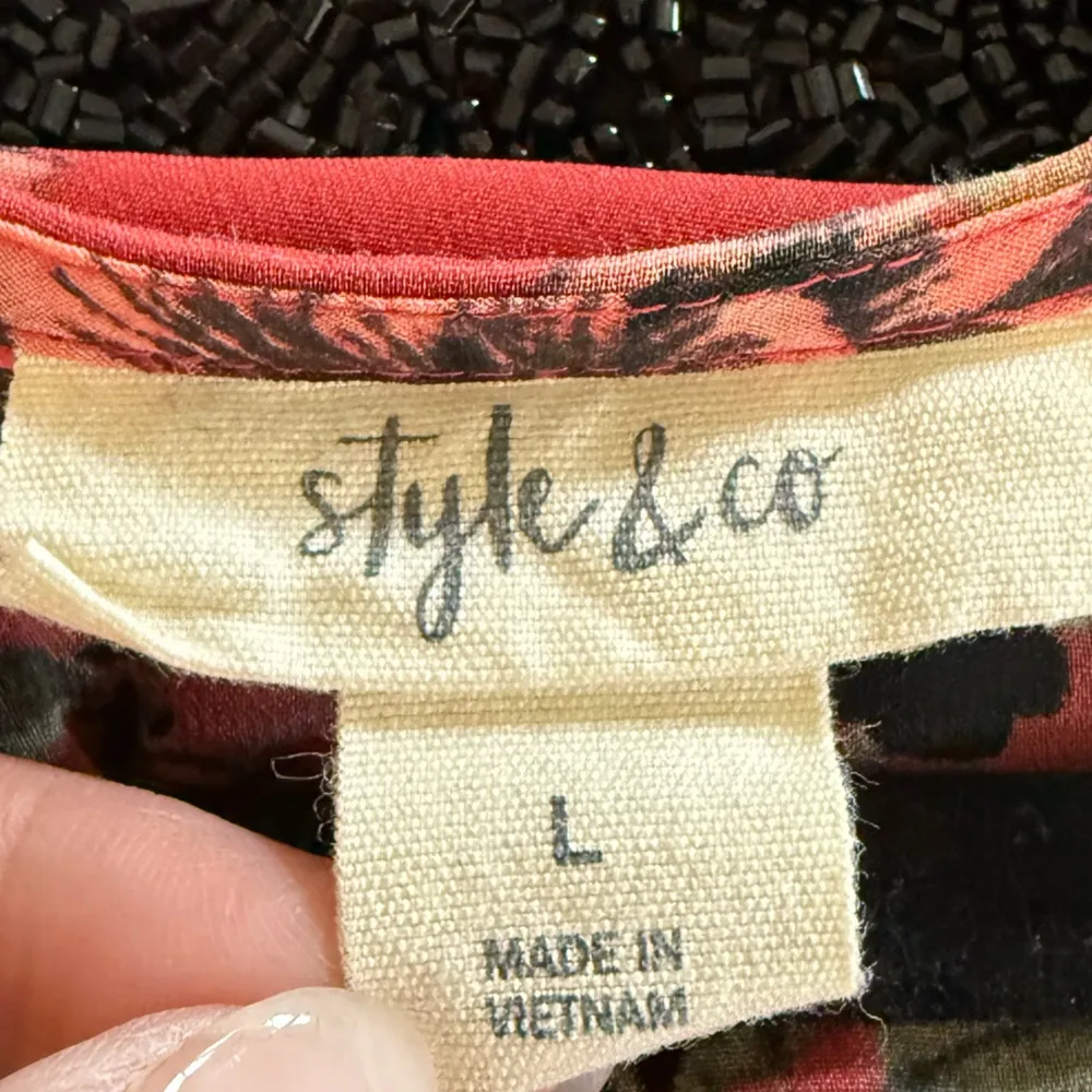 Womens Boho Floral Print Sheer Ruffle Sleeve Blouse Flowy Chiffon Top Pink Sheer Size L - Image 7