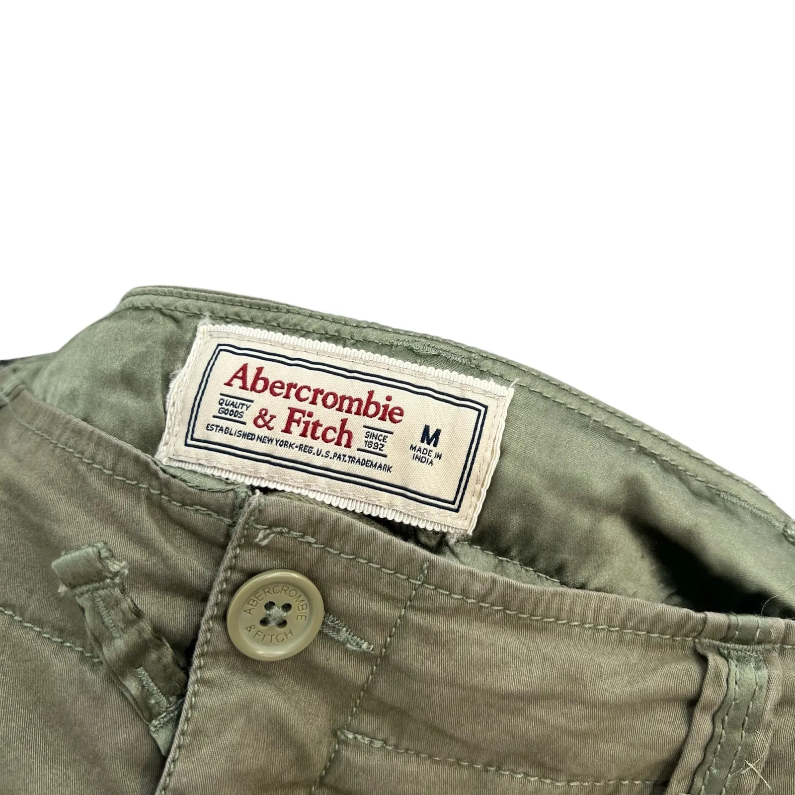 Abercrombie & Fitch Vintage Cargo Pants Y2K Olive Army Green Size Medium - Image 11