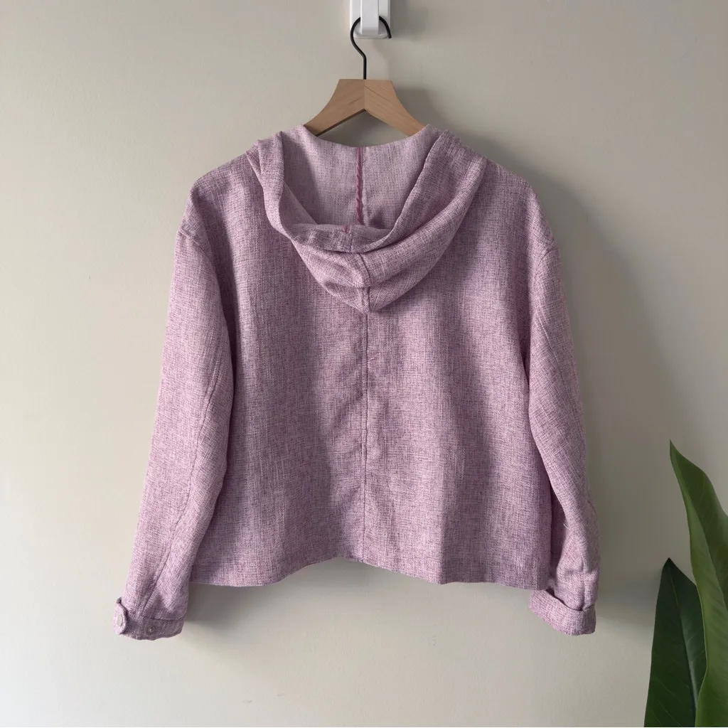 Anthropologie Avec Les Filles Lilac Hooded Jacket Full Zip Snap Drawstring hood - Image 4