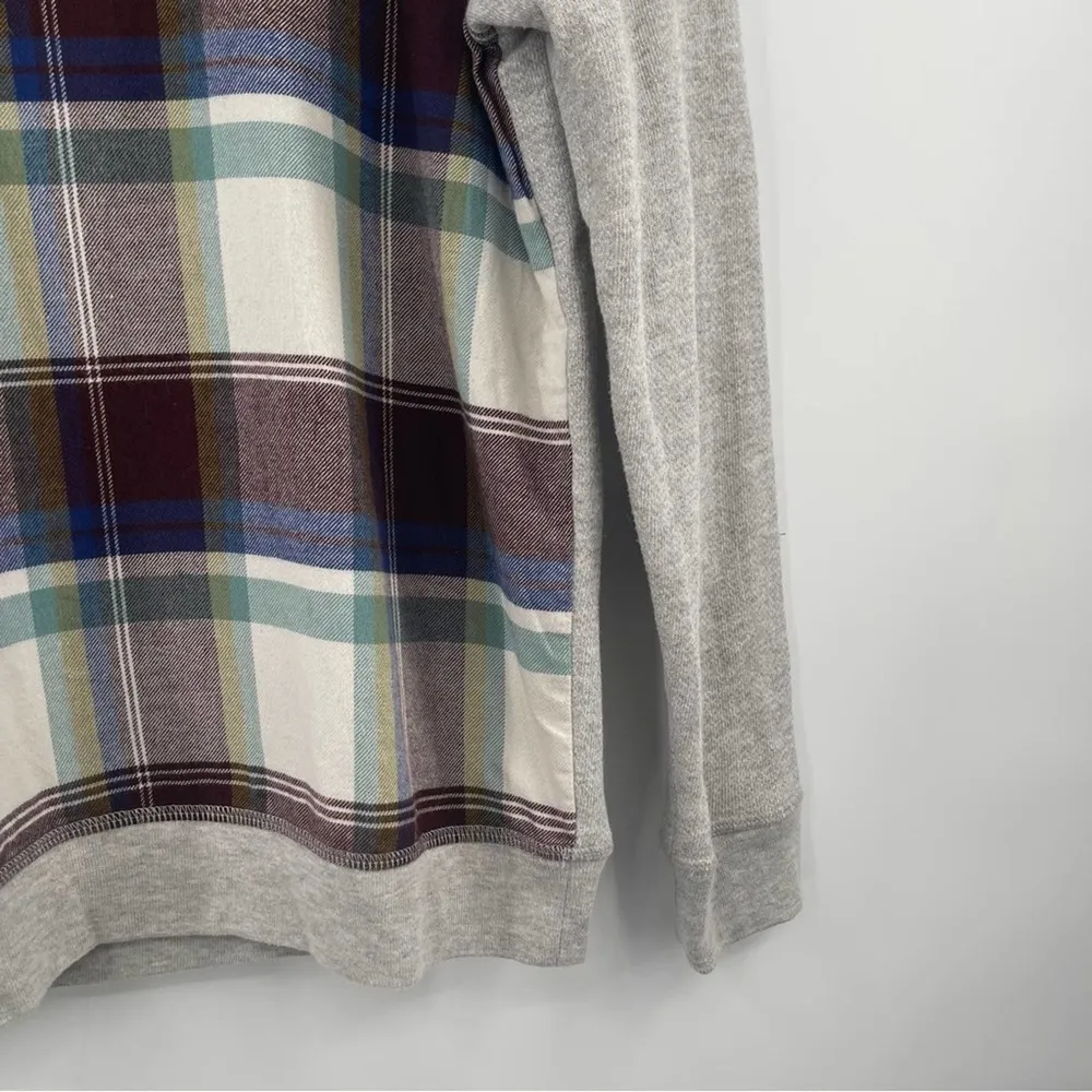 PJK PATTERSON J. KINCAID Sweatshirt Plaid Tartan Gray Preppy Sweater Size Small - Image 6