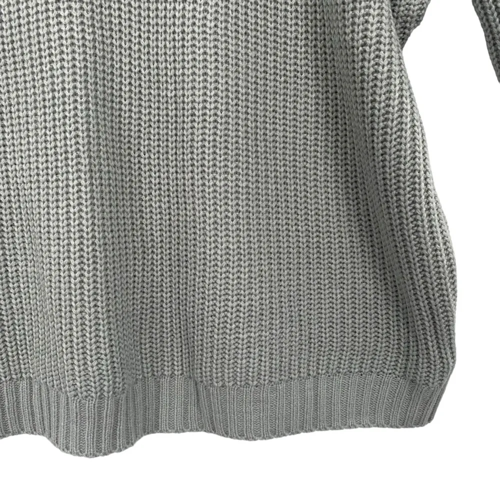 Women’s Chunky Oversized Wool Blend Gray Knit Sweater Size XL - Image 10