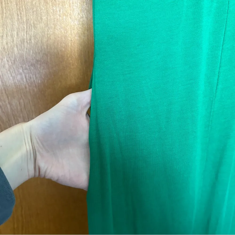 Boden Bardot Jersey Knit Maxi Dress in Green Tambourine Size 20 - Image 4