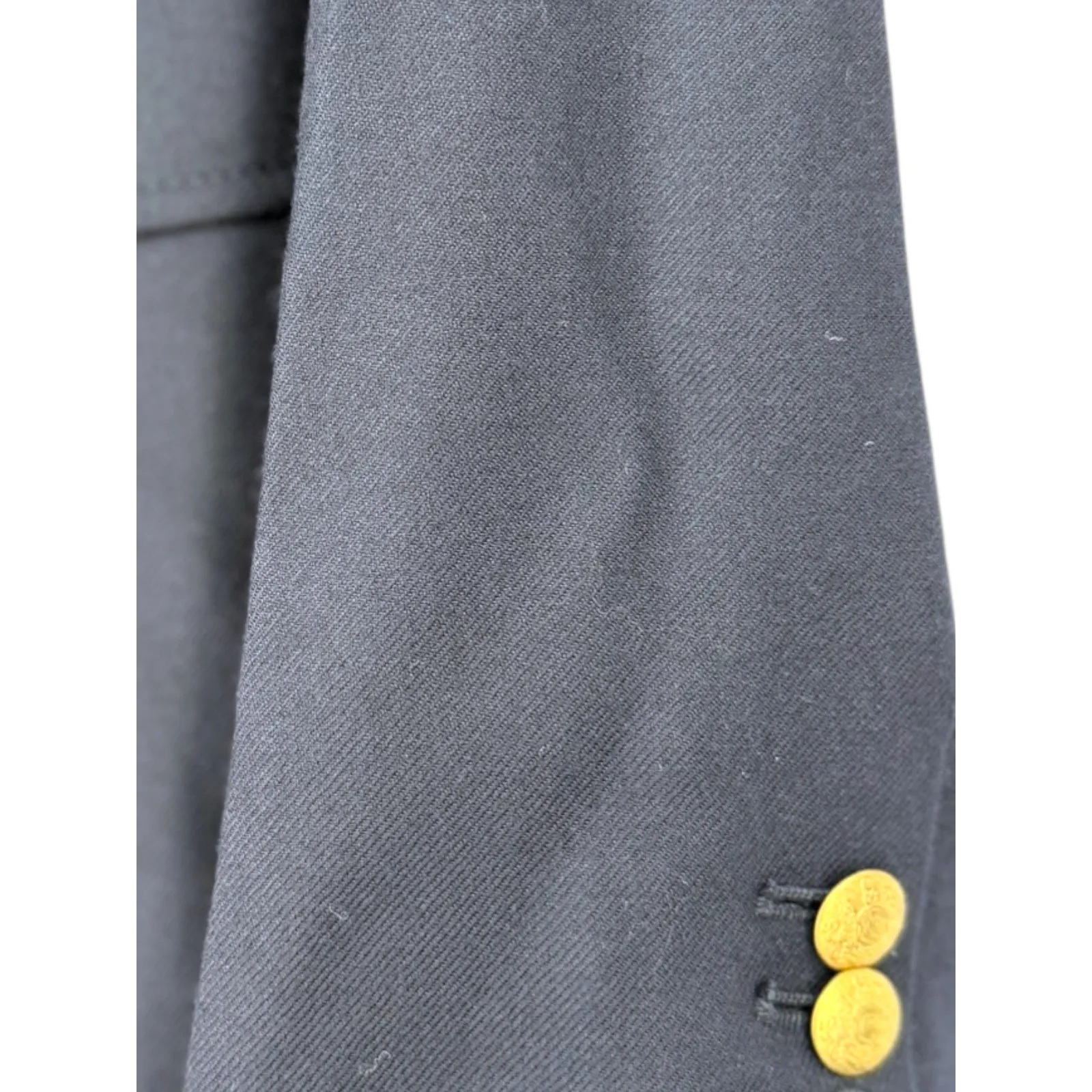 J CREW 10 School Boy Blazer Navy Gold 2 button Wool Stretch Single Breasted Blue - Image 3