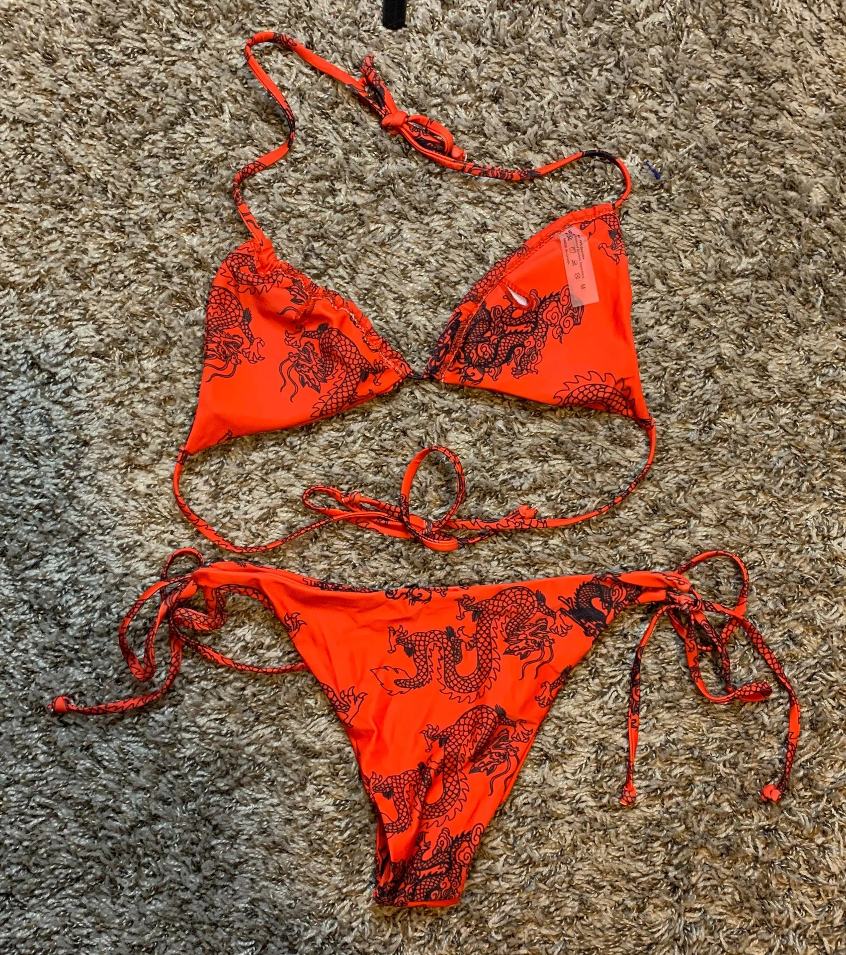 SheIn Red Dragon Print Bikini Set - Image 3