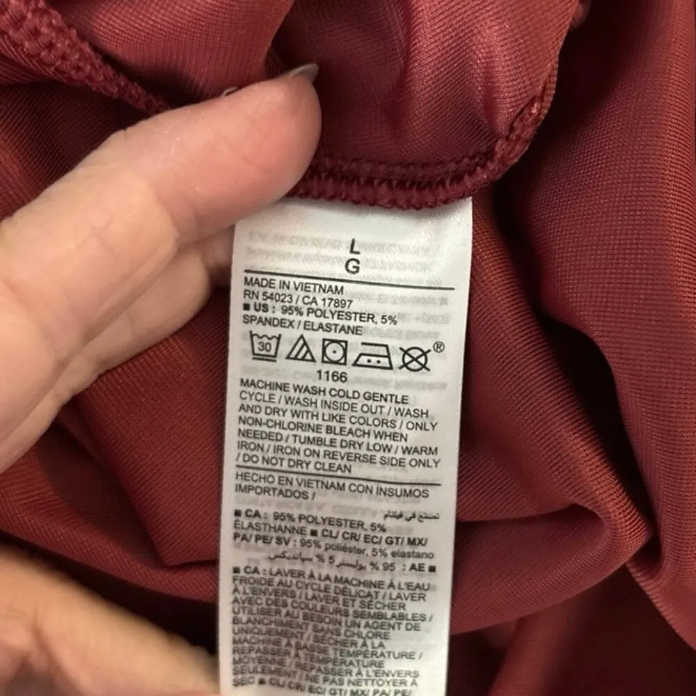 NEW Old Navy L Velvet Long Sleeve Mini Dress Square Neck Fire Scarlet Witchy - Image 4