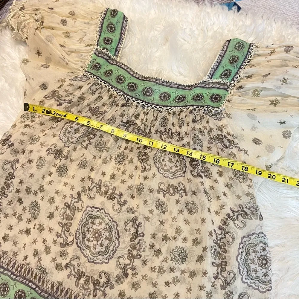 Eci Petite New York Lightweight Sheer Boho Blouse Top Size 14P Feminine - Image 10