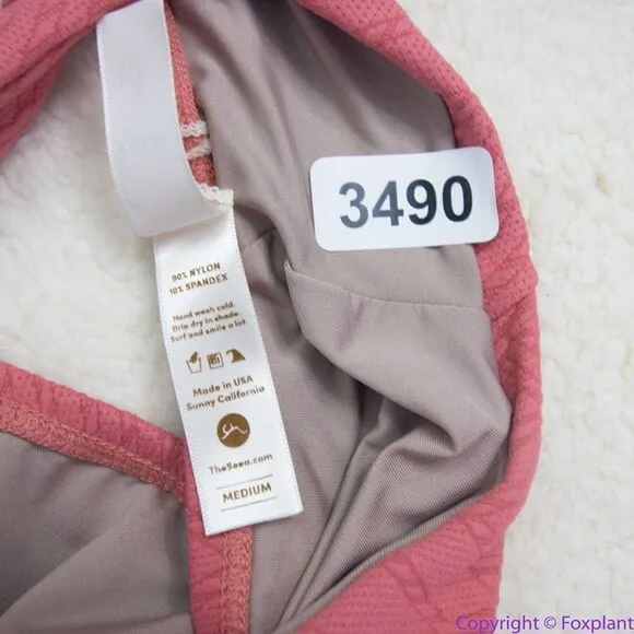 NEW Seea x‎ Free People Georgia bikini top flamingo pink, M Pink Size M - Image 6