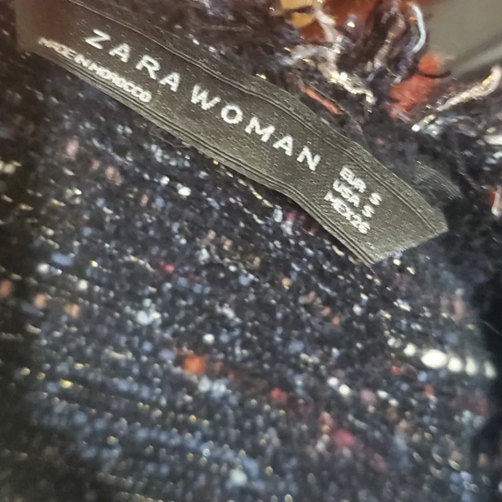 Zara Womens Black Tweed Fringe Tunic Dress S - Image 4