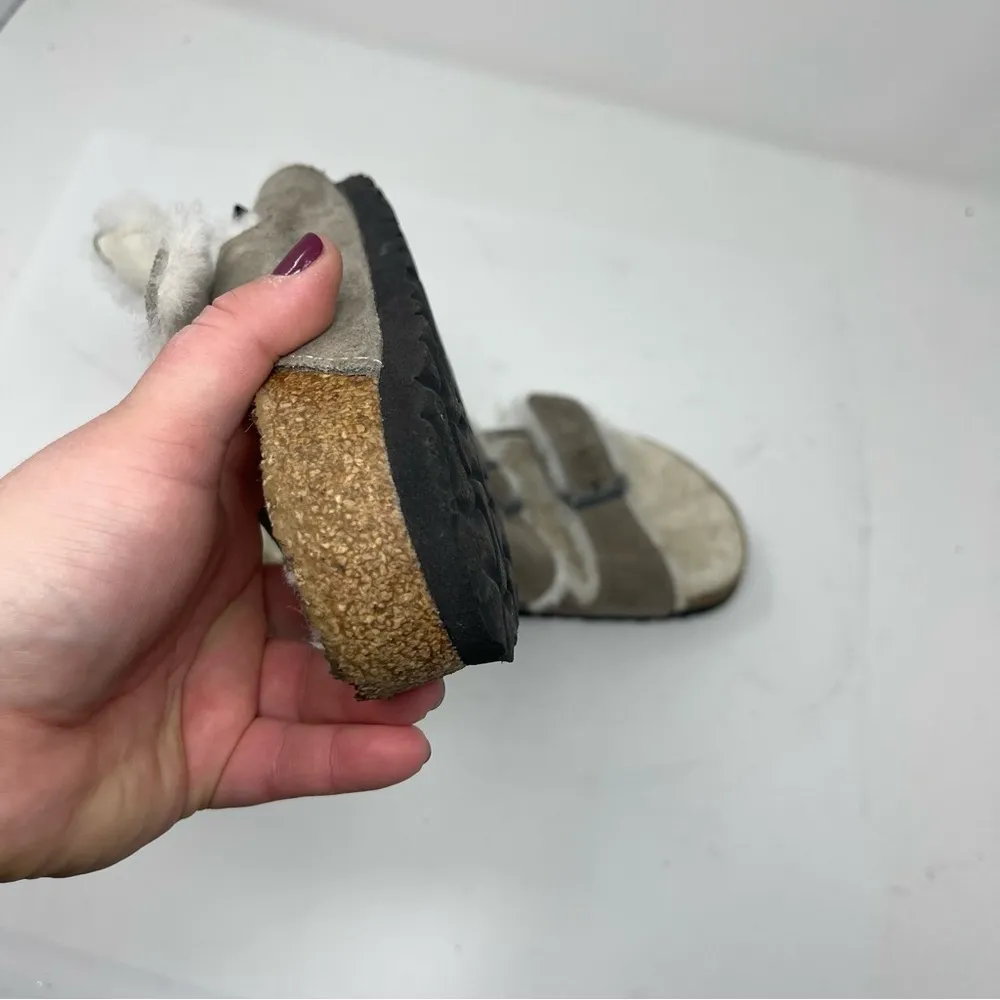 BIRKENSTOCK Arizona Shearling in Iron grey & Natural sz 36 L 5 - Image 11