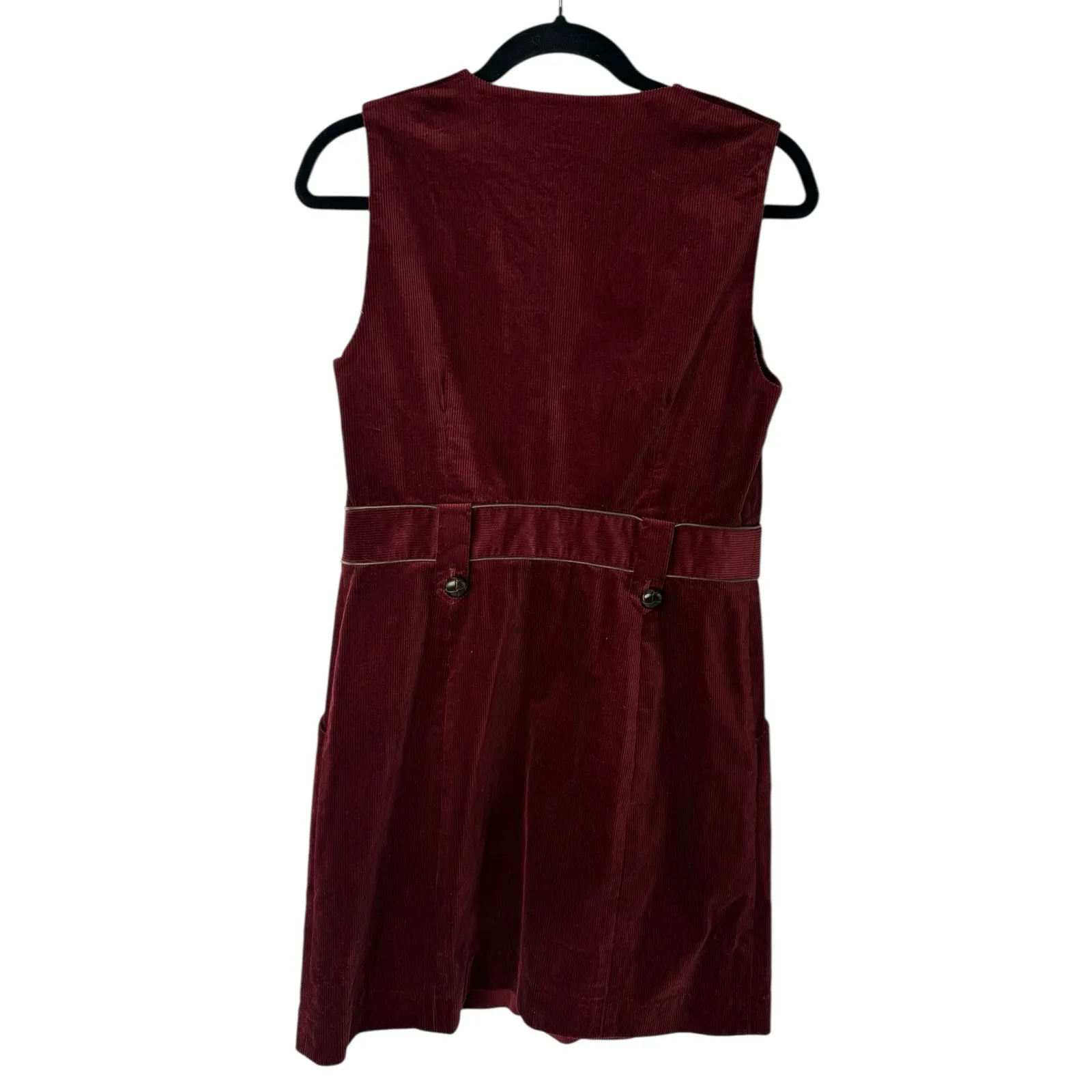 Veronica Beard Orial Corduroy Sleeveless Zip Mini Dress Burgundy Merlot 6 - Image 3