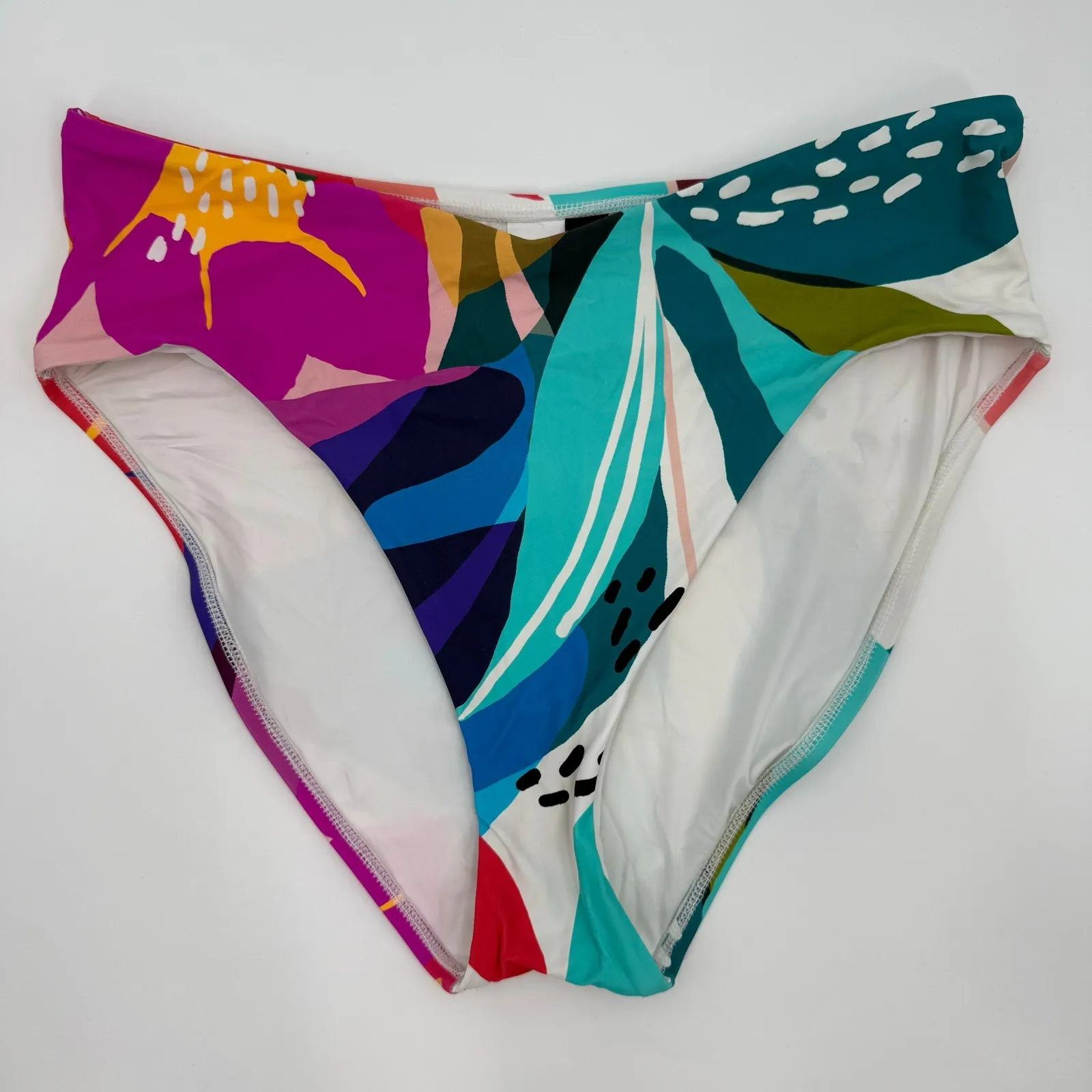 La Blanca Bikini Bottoms Swim Size 10 NEW Eclectic Shore V-Front High Waist NWOT - Image 13