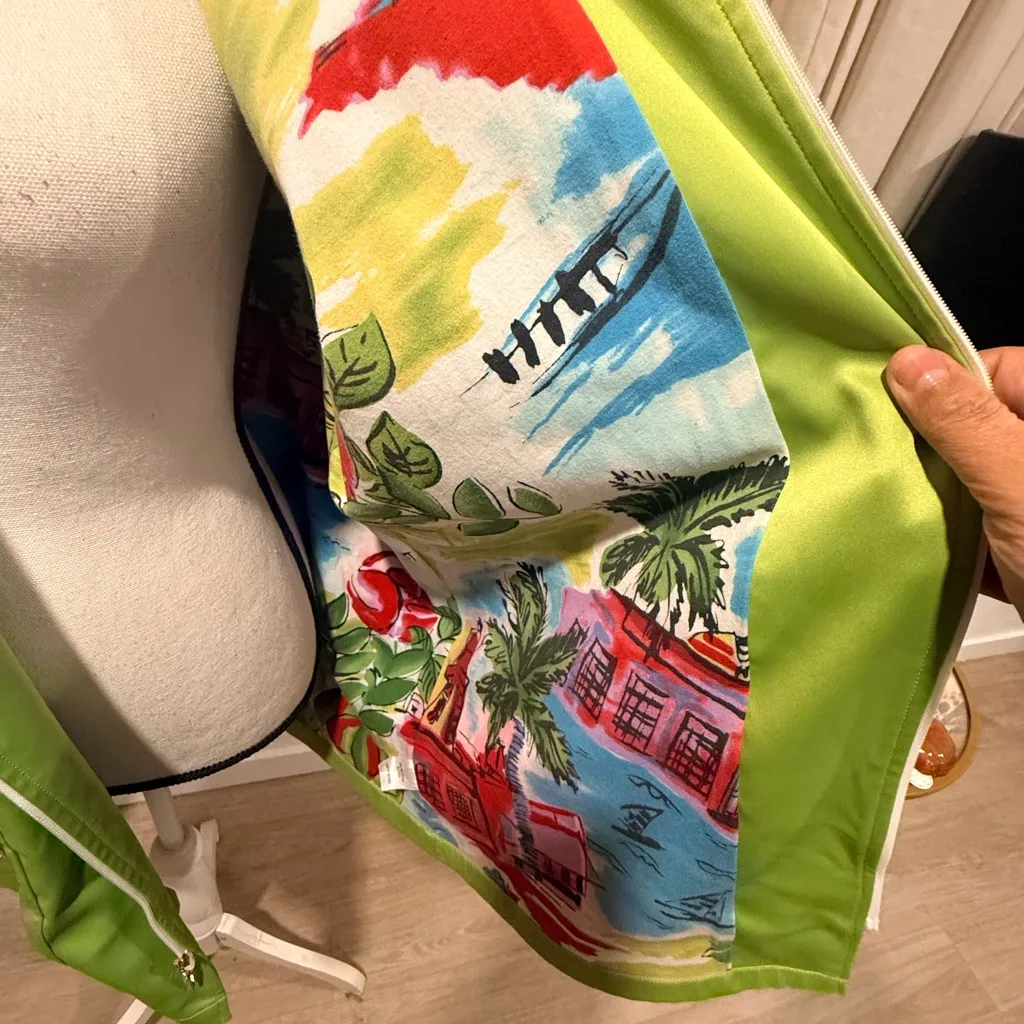 St. John  Green Hooded Jacket large - Image 10