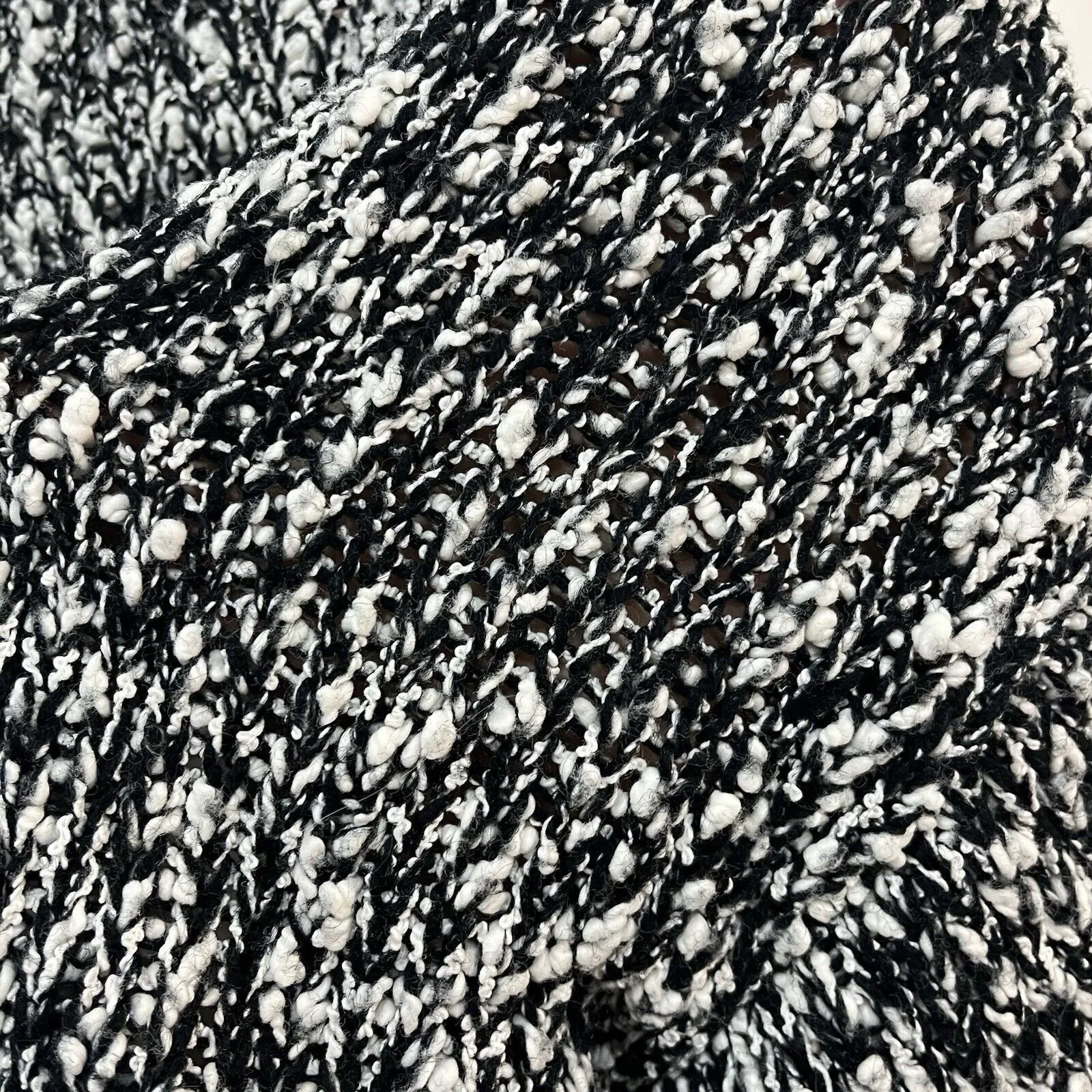 Vintage Street Scenes Acrylic Button Up Popcorn Cardigan Sweater Size L Black Size L - Image 6