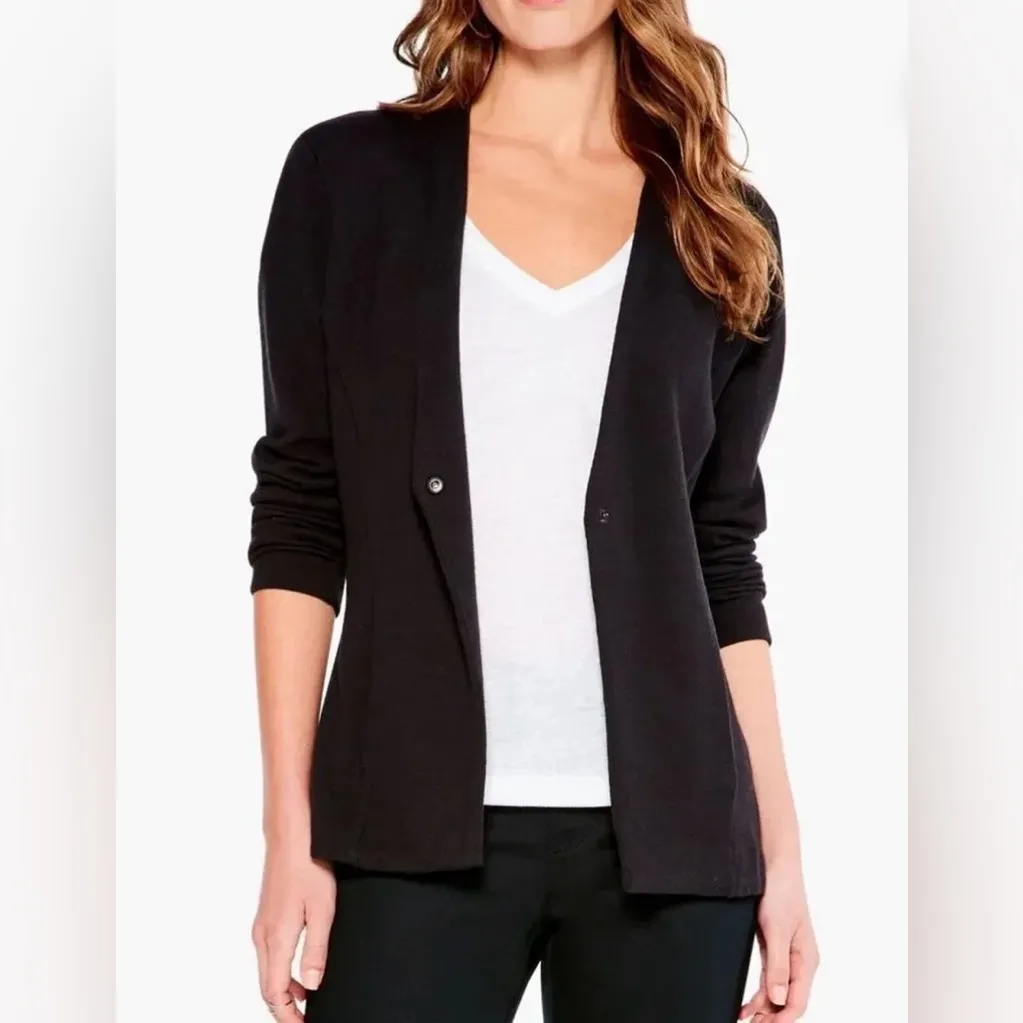 NWT Nic + Zoe Women's Black Knit Stretch Blazer Jacket S - Image 2