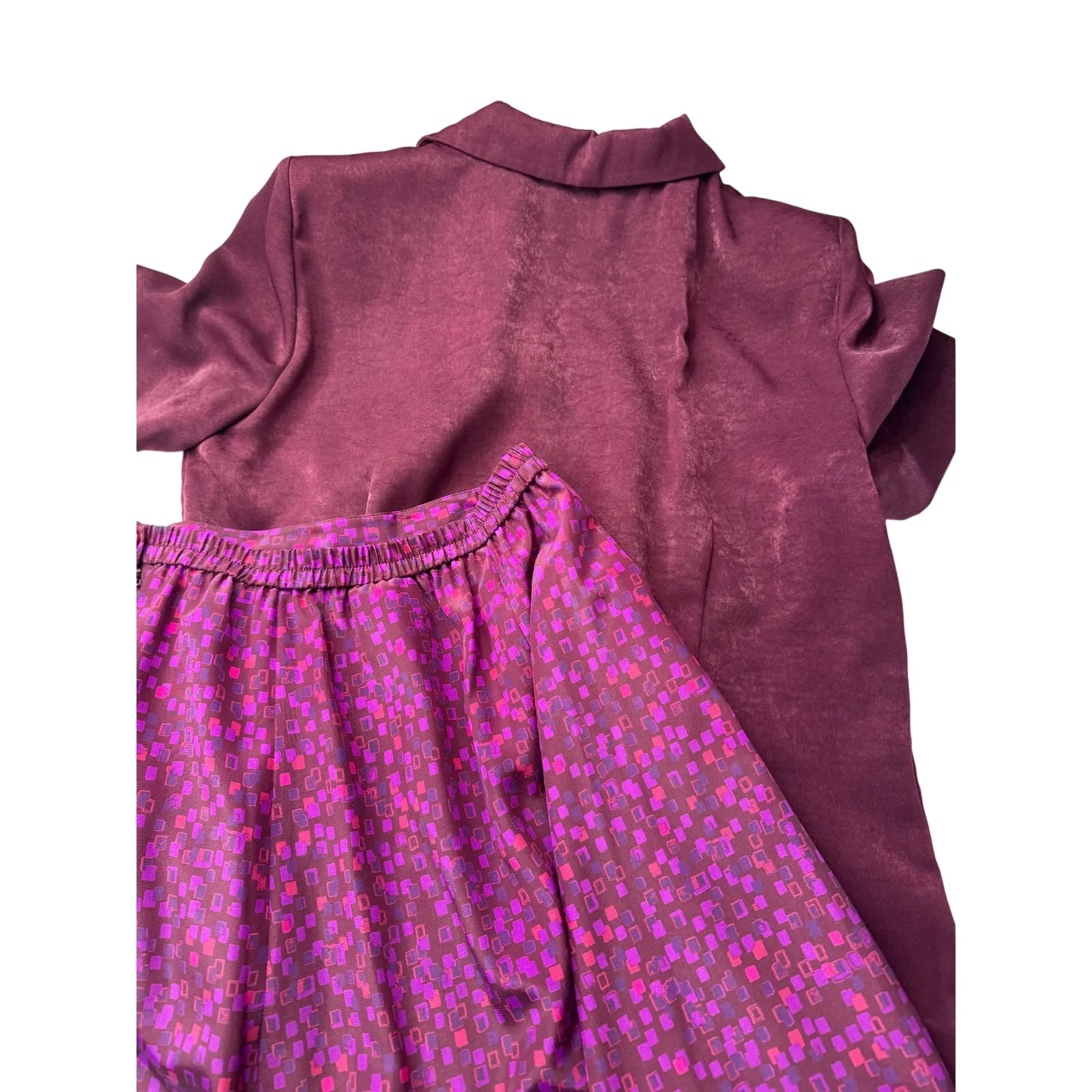 Vintage Leslie Fay Plum Jewel Tone 3 Piece Skirt Set Size 12 Petite Secretary - Image 10