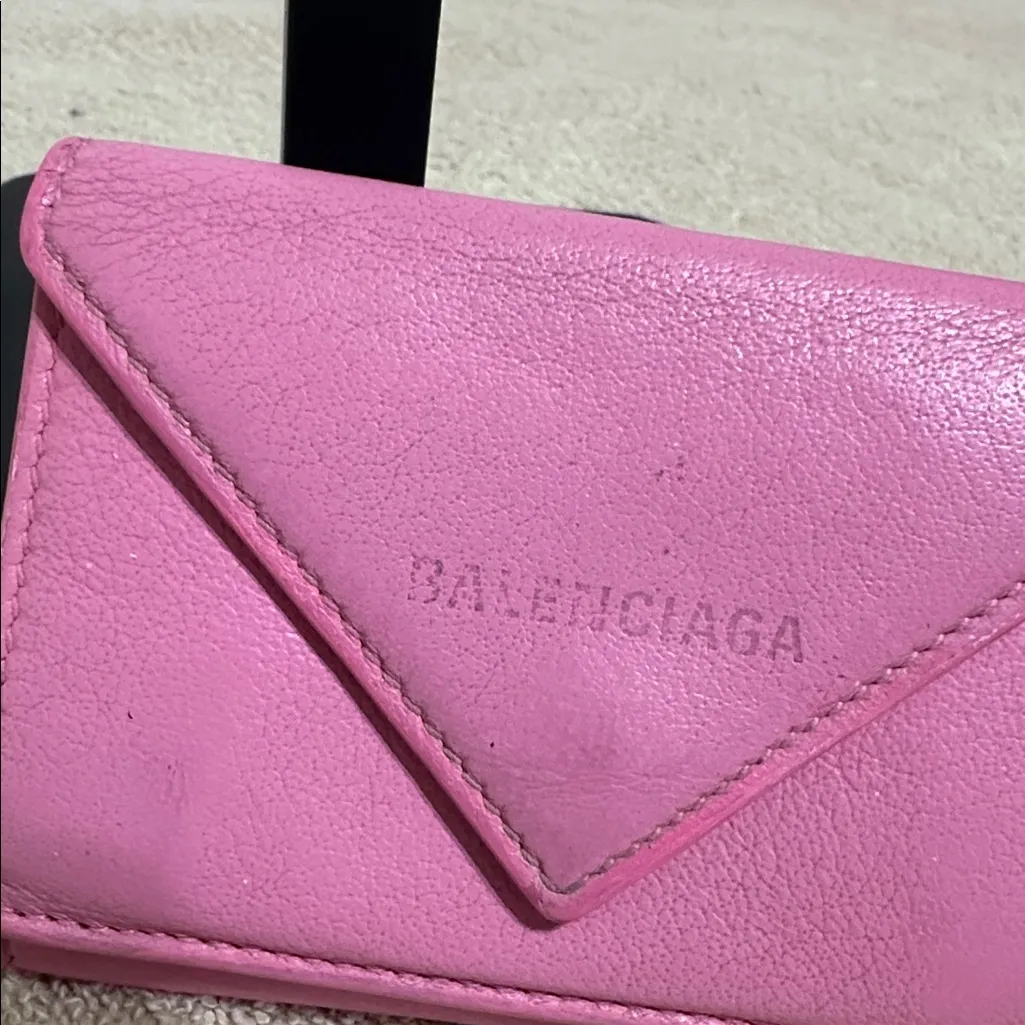 Balenciaga Pink Tri-Fold Compact Wallet - Image 2