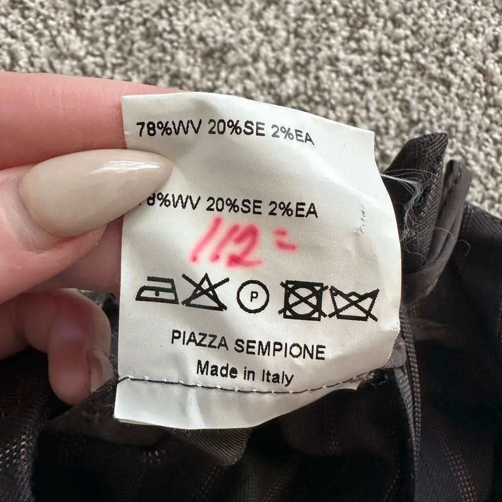 Piazza Sempione brown pinstripe wool/silk blend dress pants size 42 - Image 8