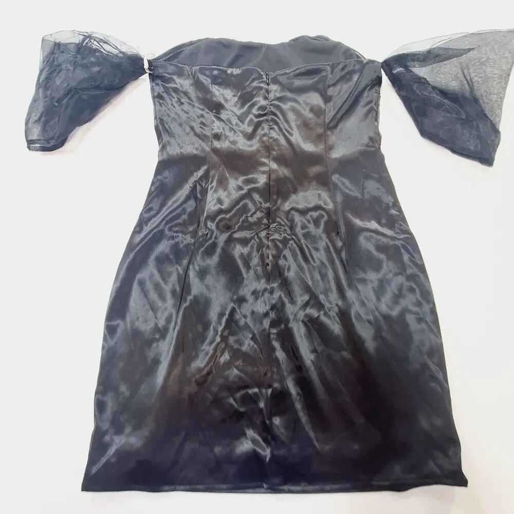 MORE TO COME Karina Puff Sleeve Dress in Black Medium - Image 11