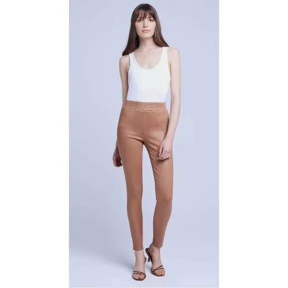 L’Agence • Rochelle Coated Hazelnut Pull On Skinny - Image 3