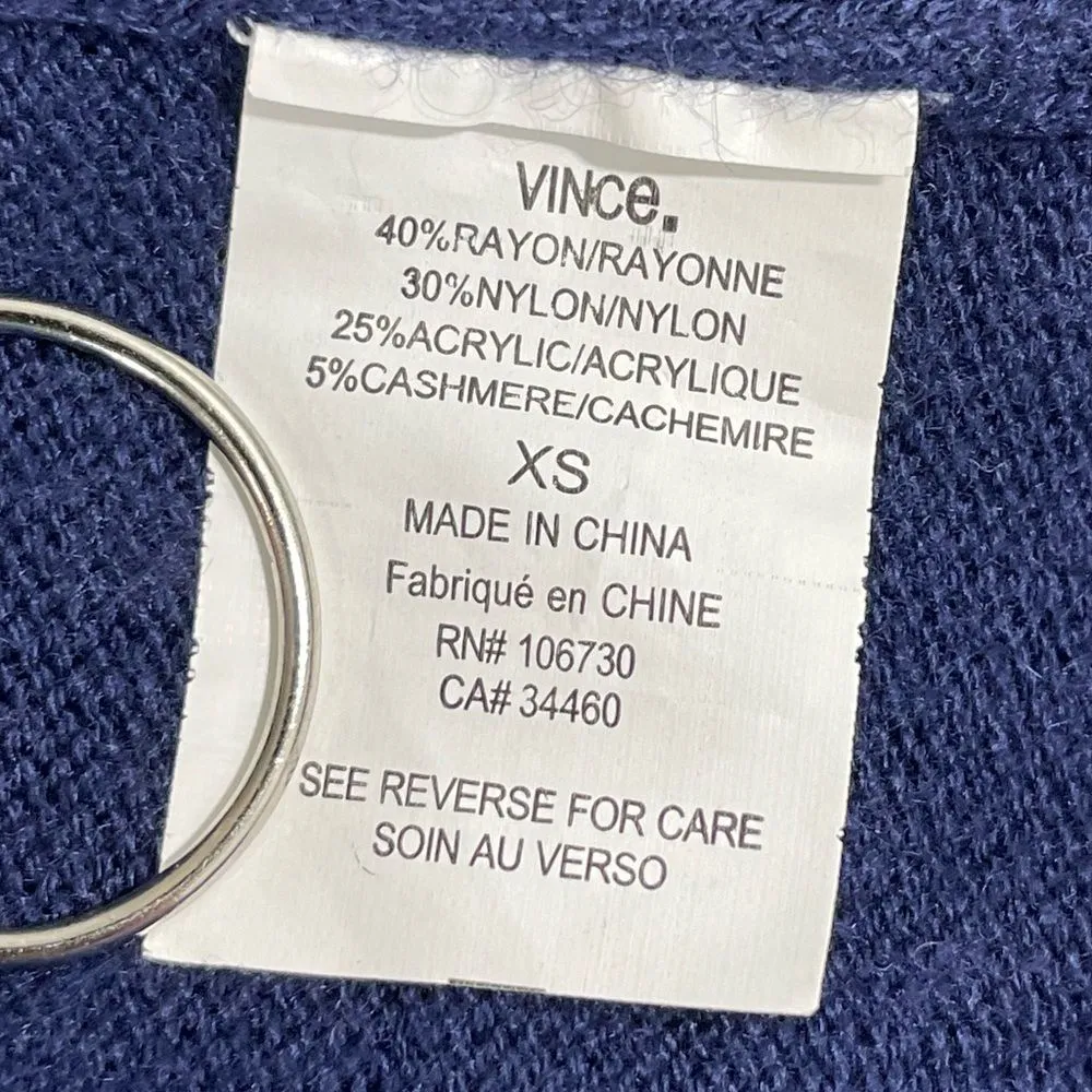 Vince Cashmere‎ Blend Cardigan Sweater Size XS Navy Blue Style 73860 - Image 5