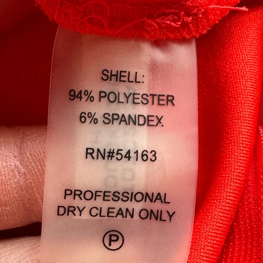 Bright Red Midi Sleeveless Dress SZ 8 Zipper In Back with Symbol - Image 9